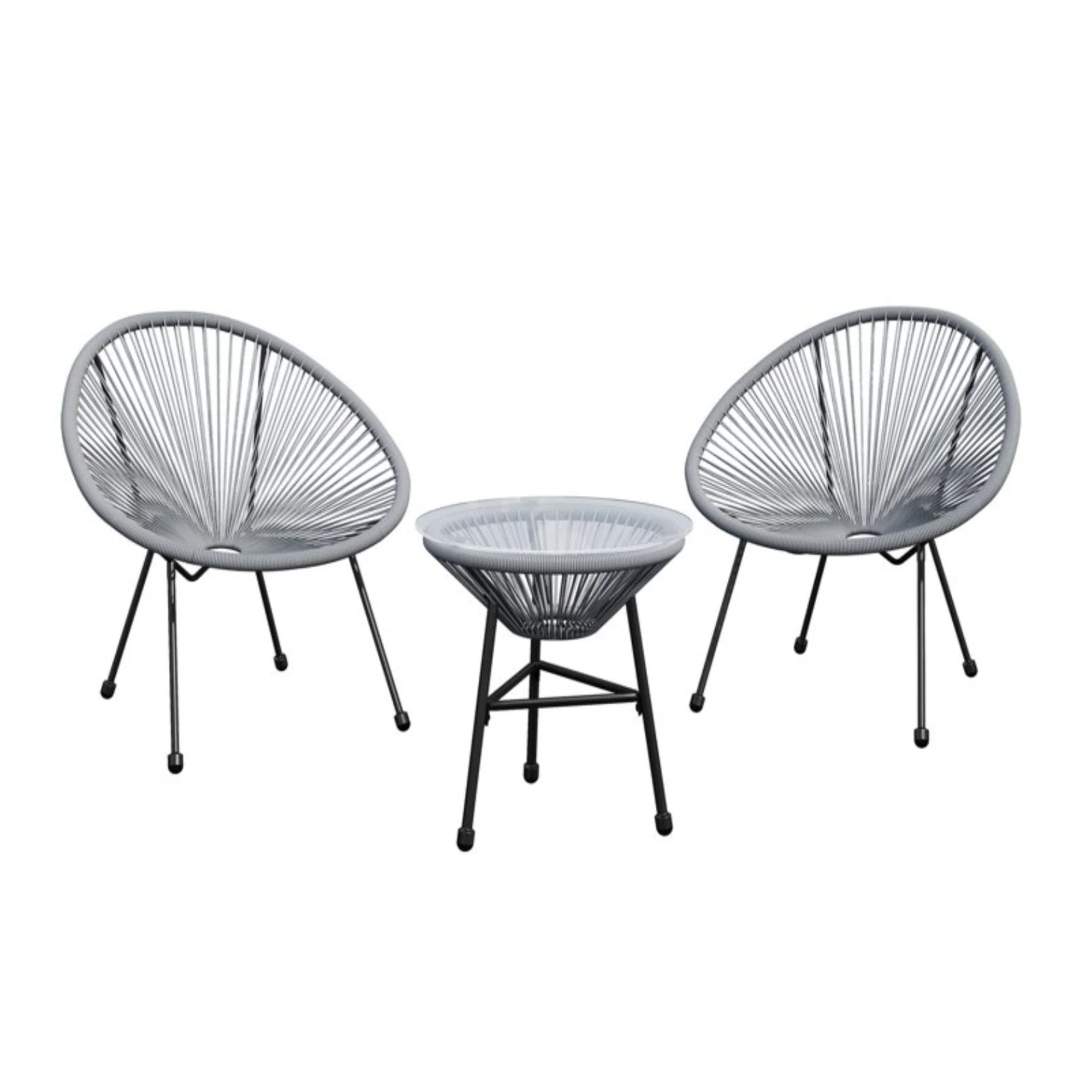 Acapulco Style 3 Piece Patio Bistro Set With Chairs - Image 2