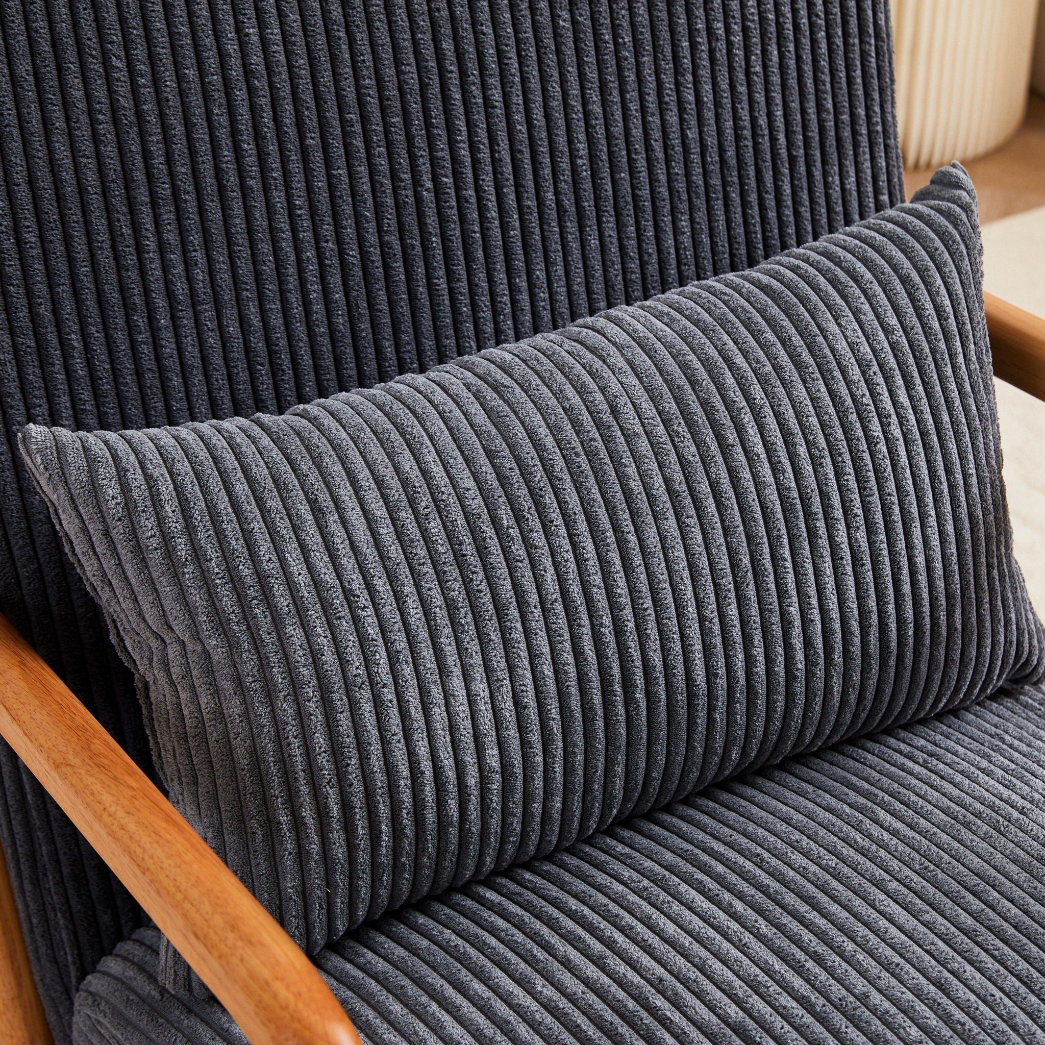 Accent Arm Chair With Pillow Upholstered - Image 12