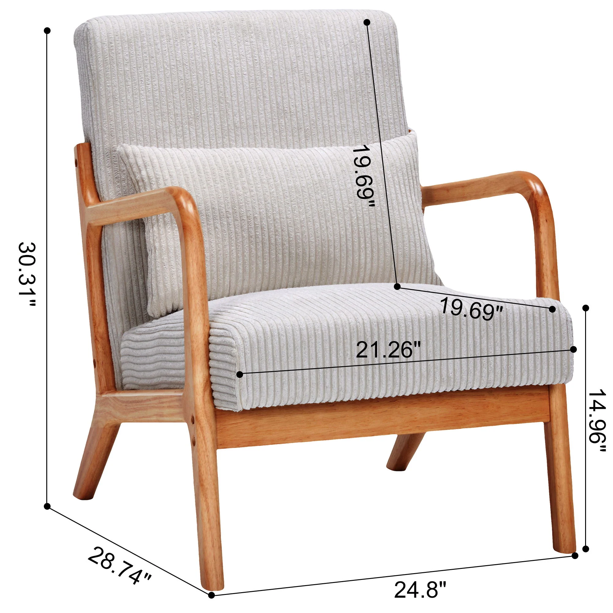 Accent Arm Chair With Pillow Upholstered - Image 14