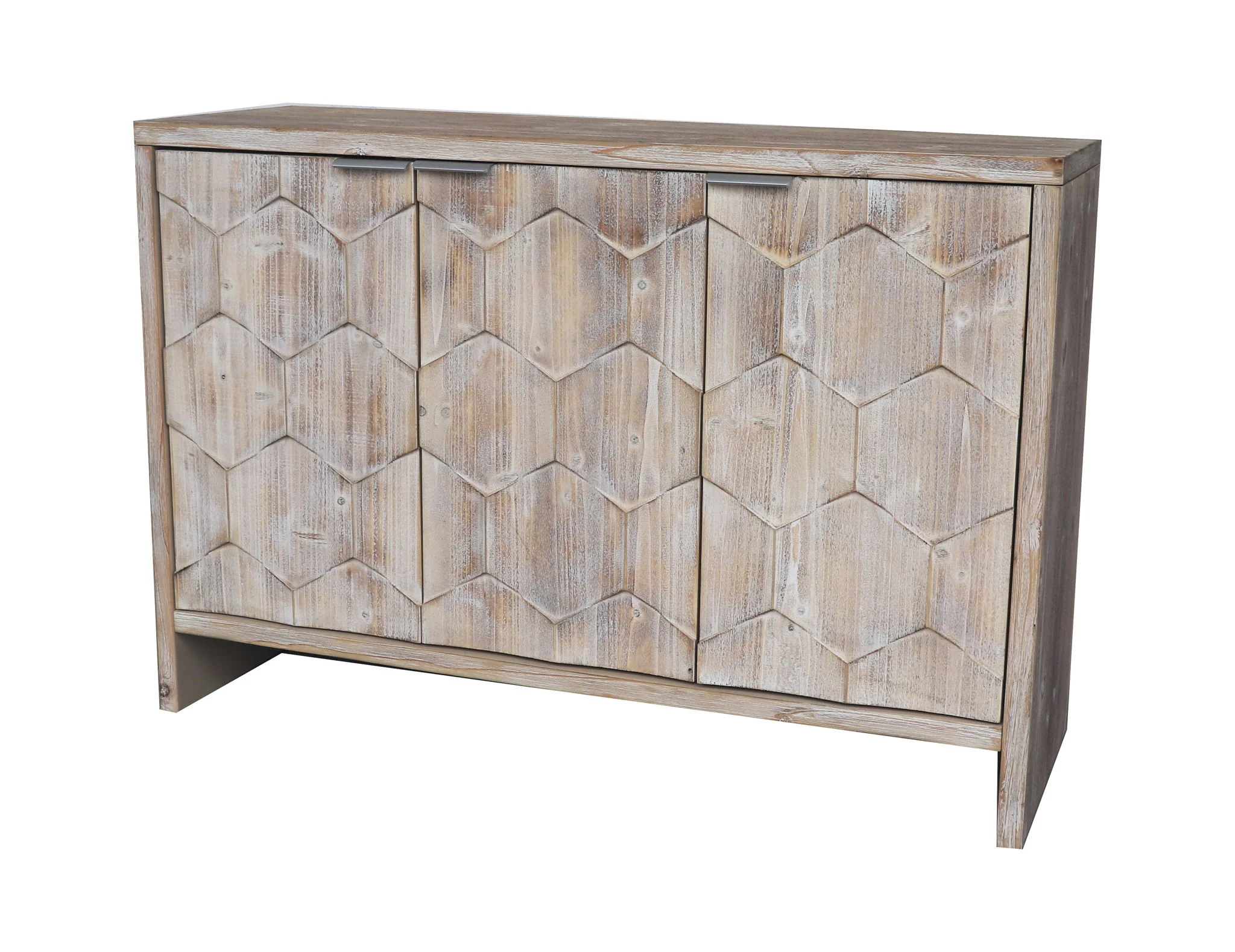 Accent Cabinet Sideboard Buffet Server Wood 46x32in Natural Wood Wash - Image 7