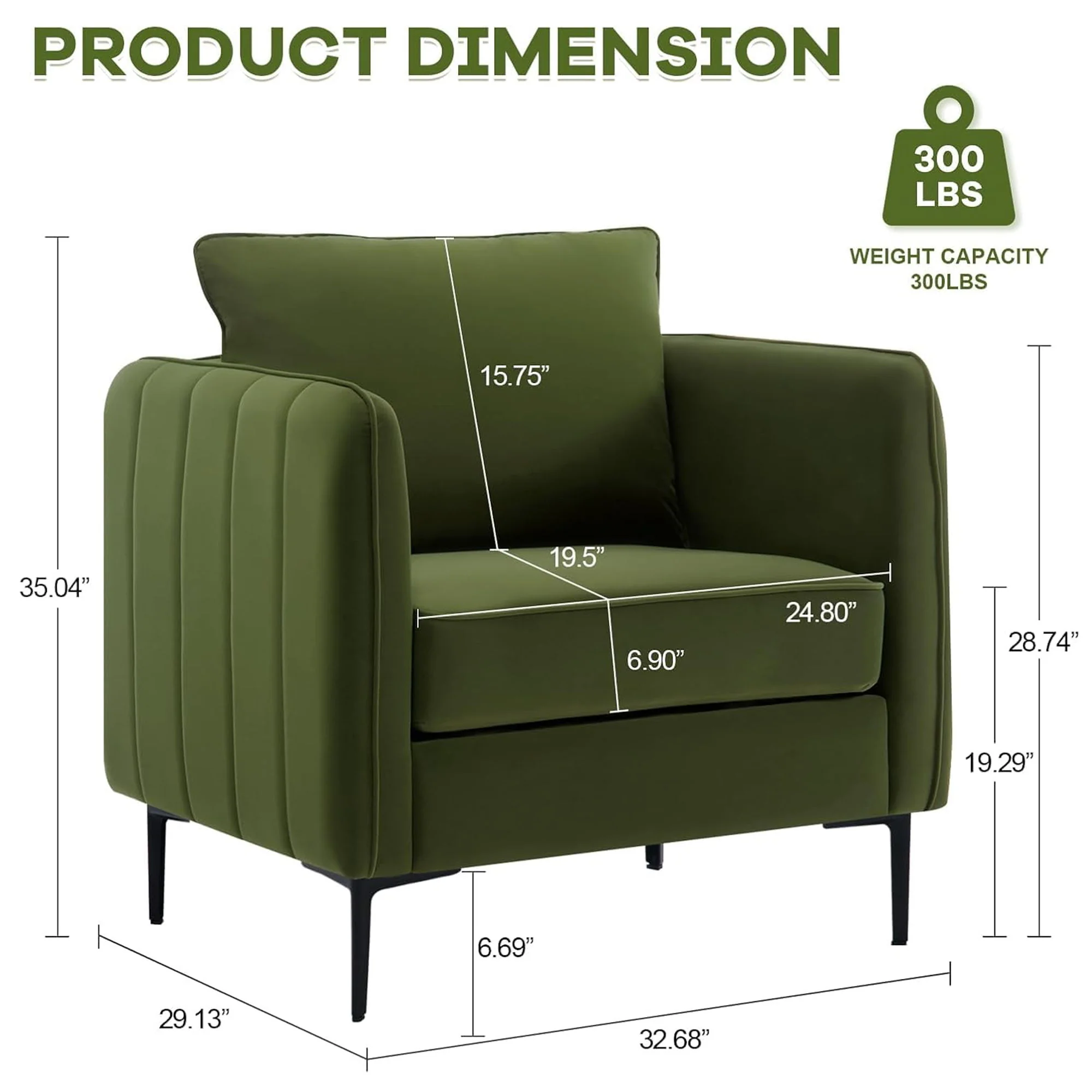 Accent Chair With Pillow For Living Room - Image 5