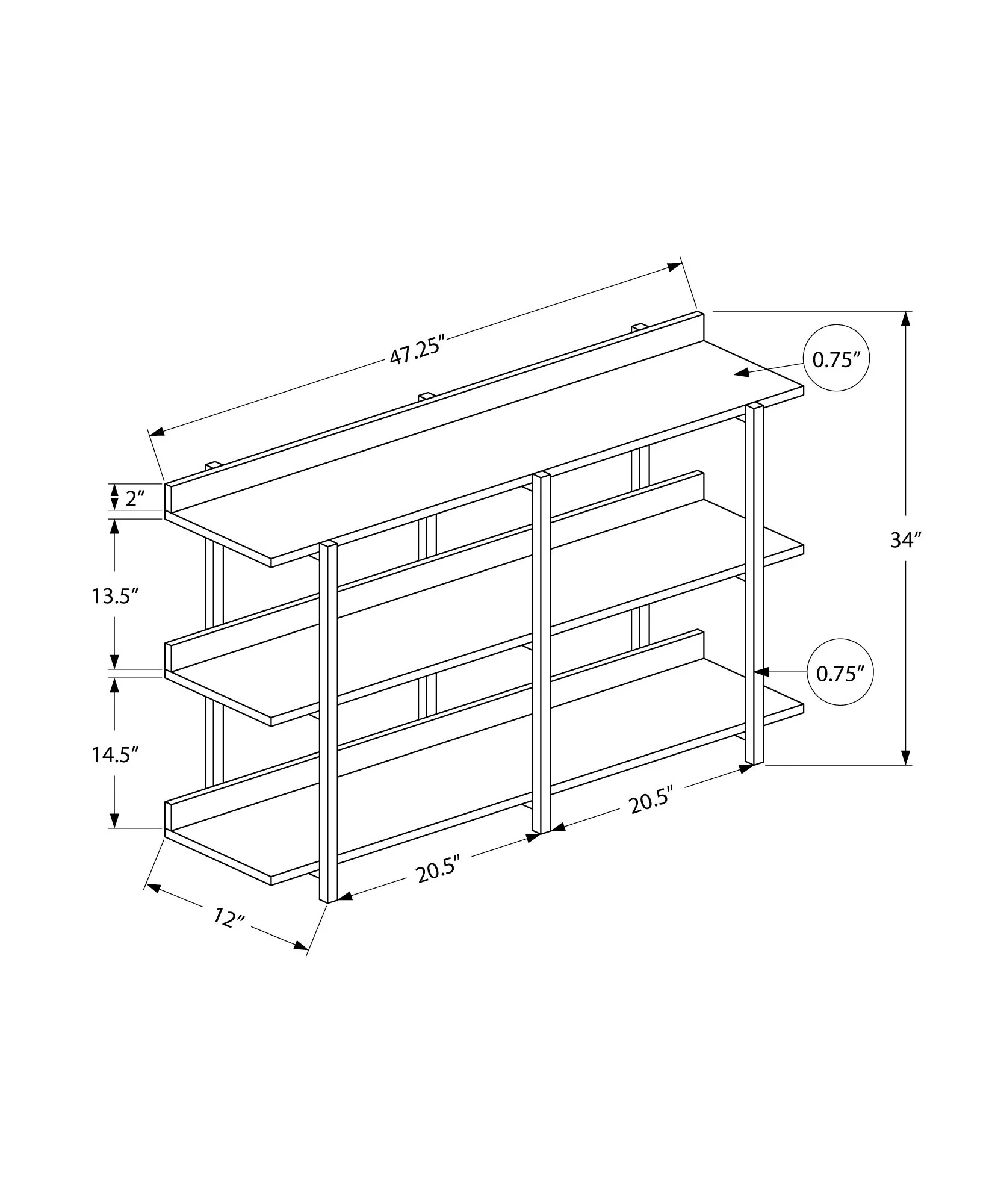 Accent Console Table For Entryway, Symmetrical Display - Image 7