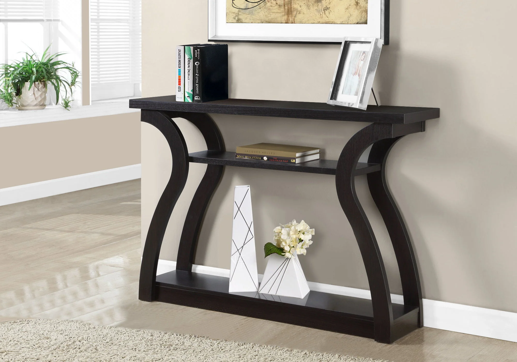 Accent Console Table For Entryway, Unique Curved Design - Image 23