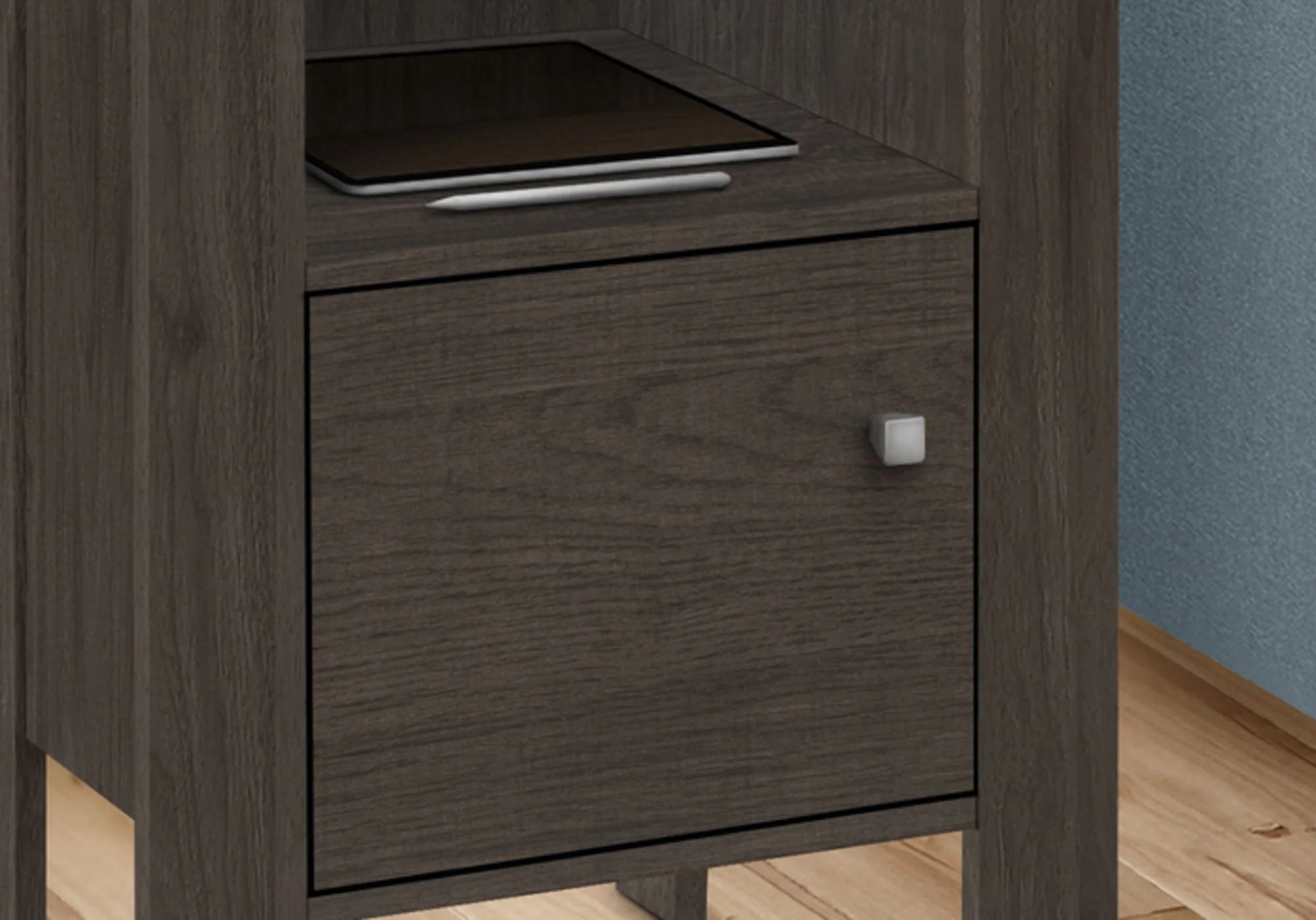 Accent Nightstand Side Table, Storage, Transitional - Oak - Image 2