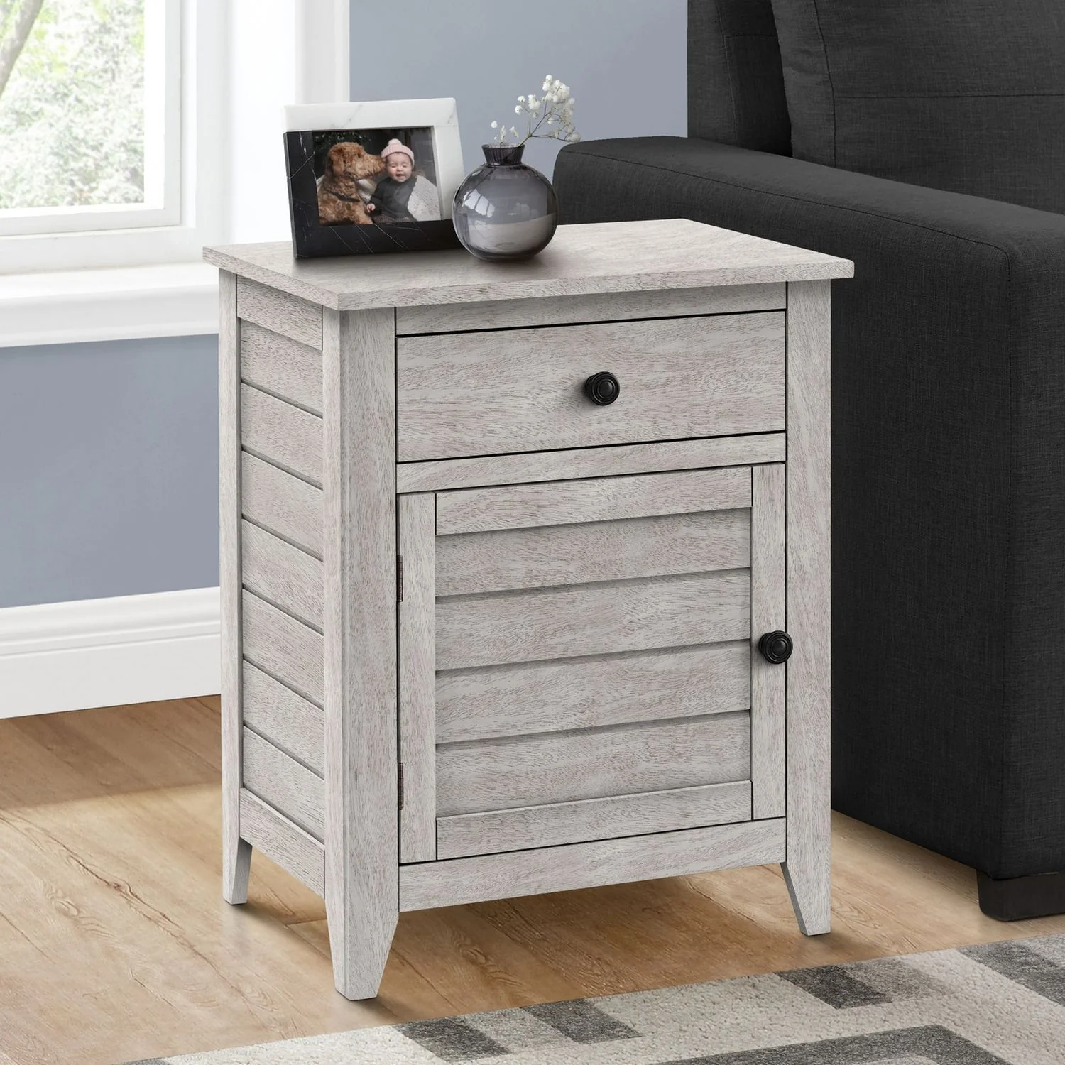 Accent Nightstand, Storage Drawer, Transitional - Image 6