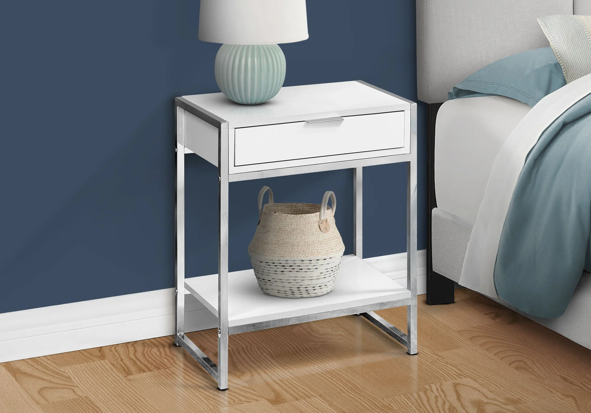 Accent Side Table, Storage Drawer, Spacious Tabletop - Image 8