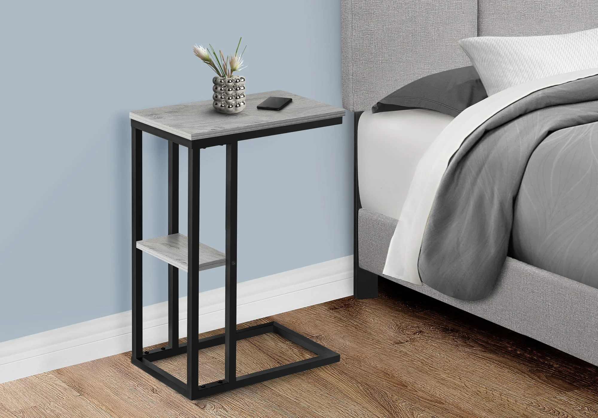 Accent Table, C - Shaped, Marble Look Contemporary & Modern Convenient Design - Image 25