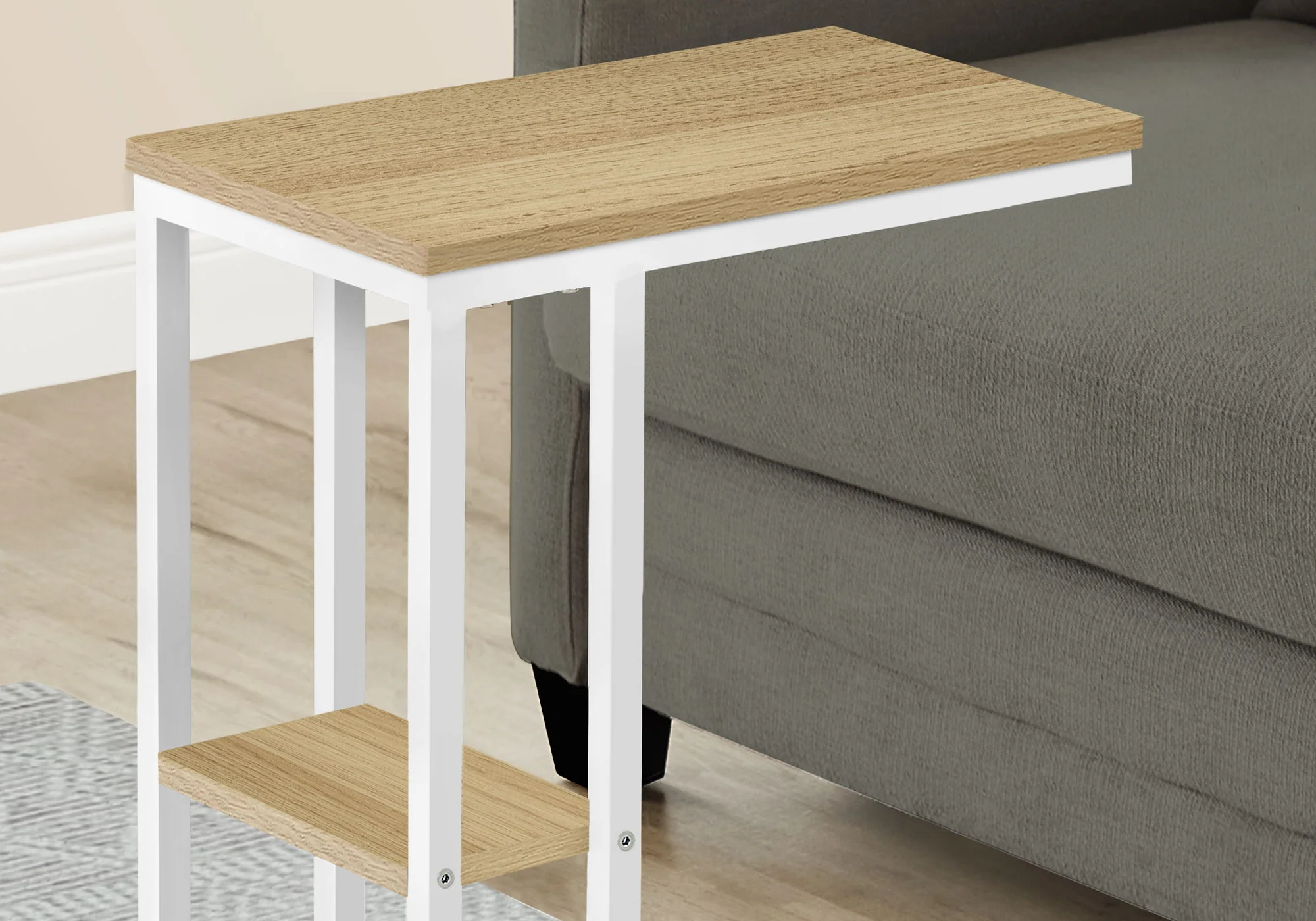 Accent Table, C - Shaped, Marble Look Contemporary & Modern Convenient Design - Image 27