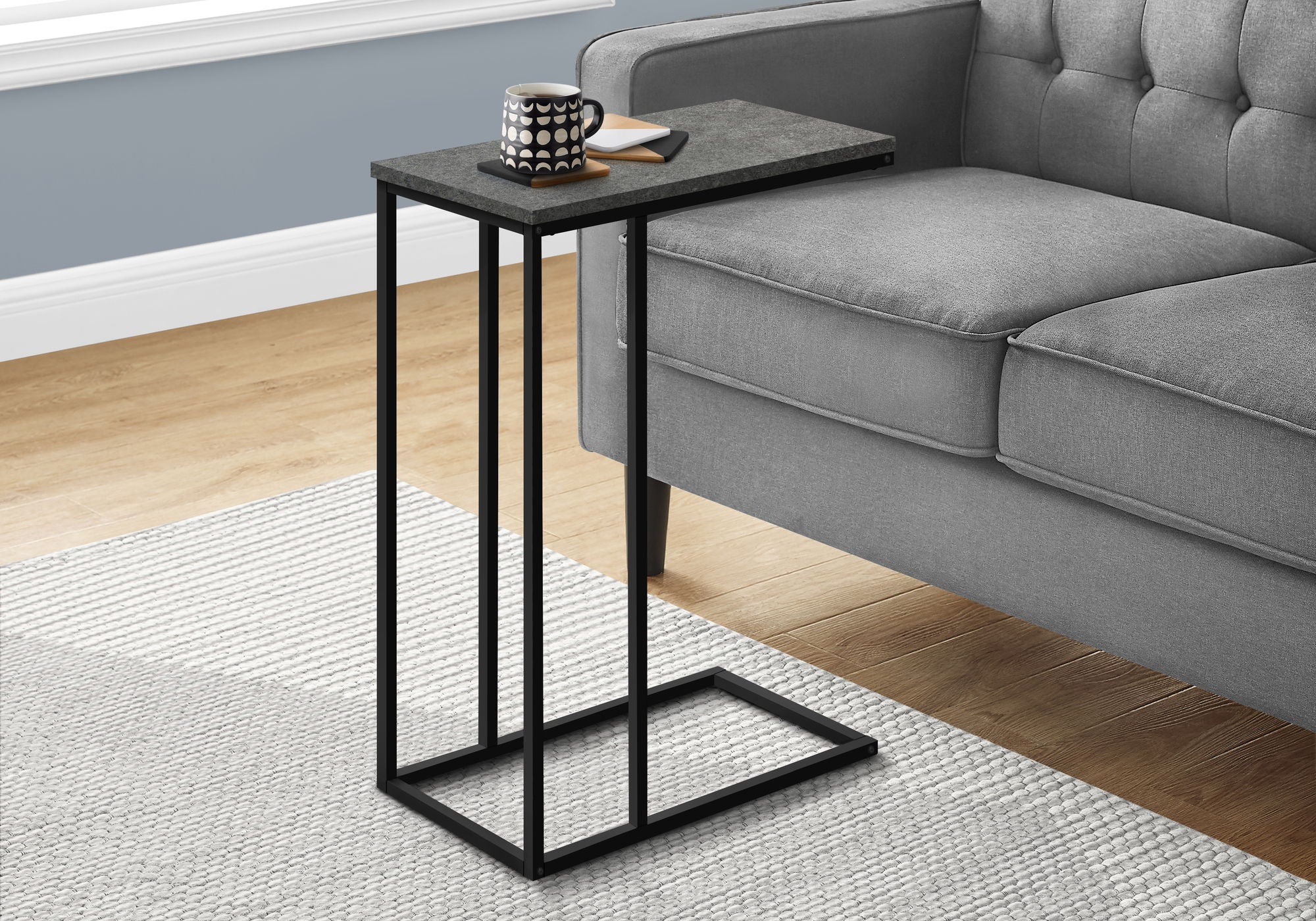 Accent Table, C - Shaped, Space-Saving Functionality - Image 3
