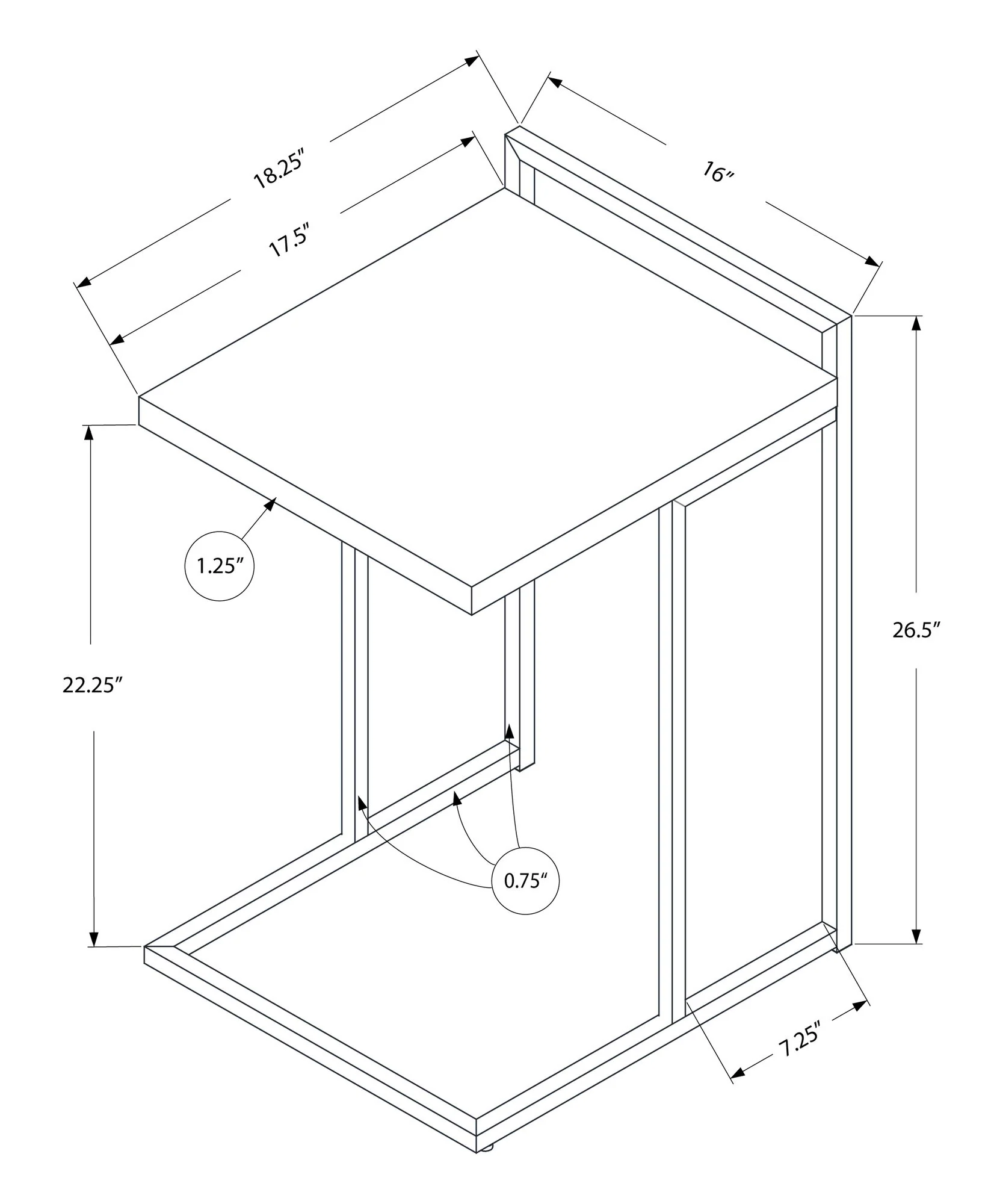 Accent Table, C - Shaped, Versatile - Image 7