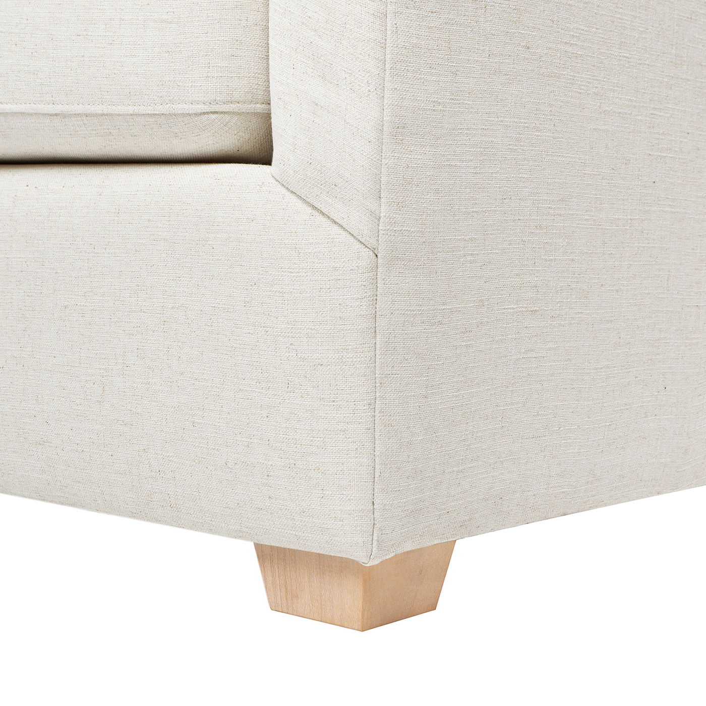 Ada - Flared Arm Contemporary Sofa With Lumbar Pillows - Flax White - Image 3