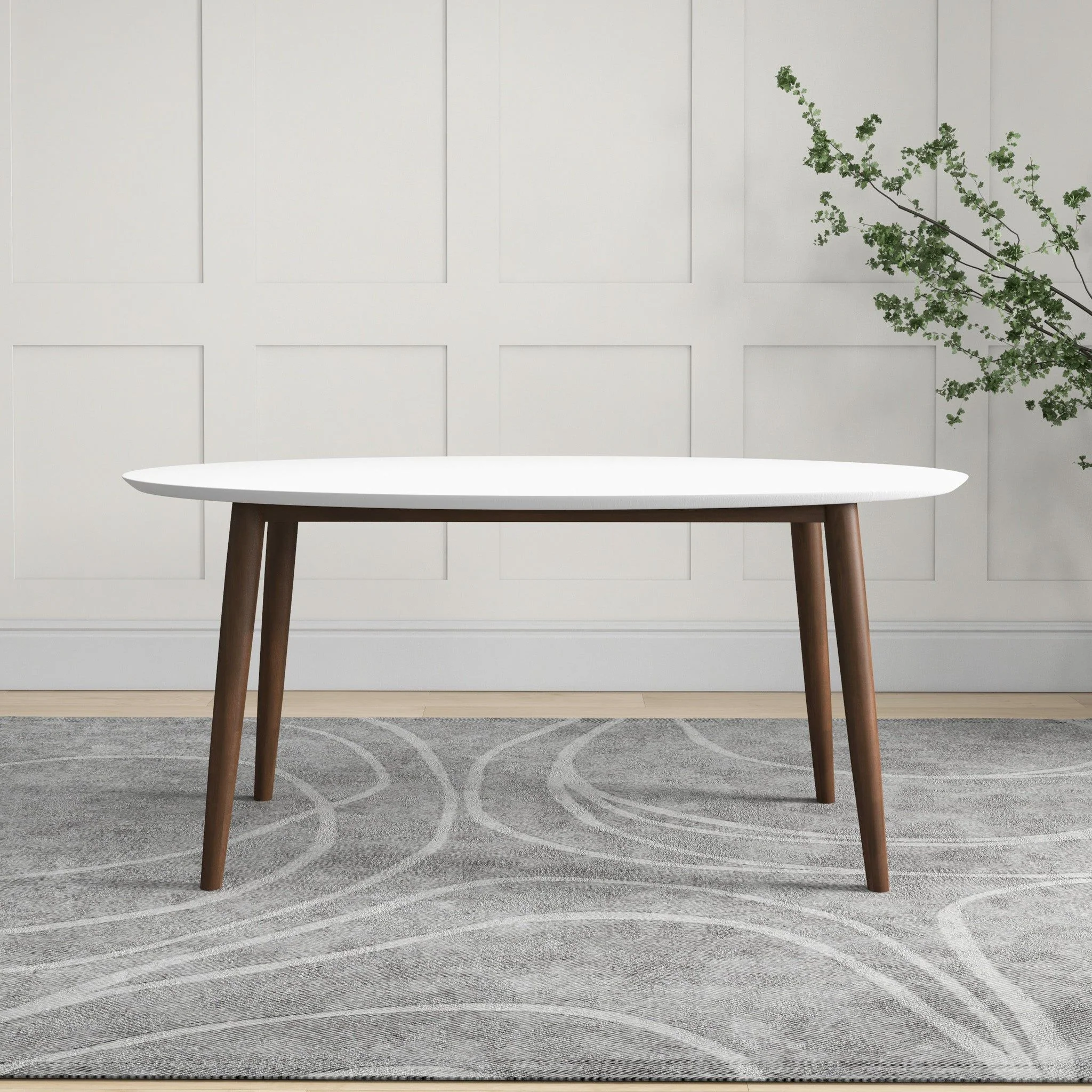 Ada - Mid-Century Modern Style Oval Dining Table - Image 2