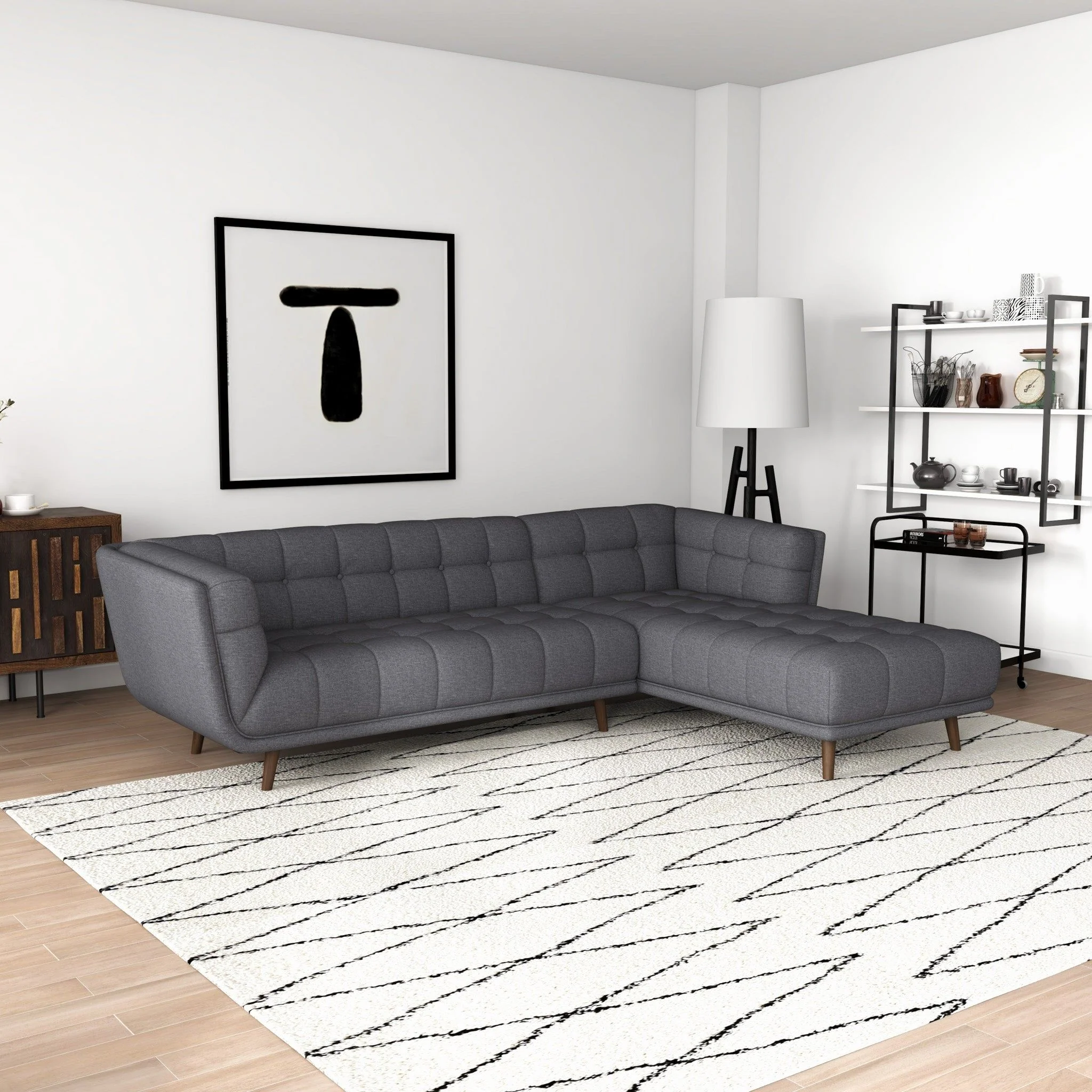 Addison - L Shape Sectional Sofa Tufted - Image 11