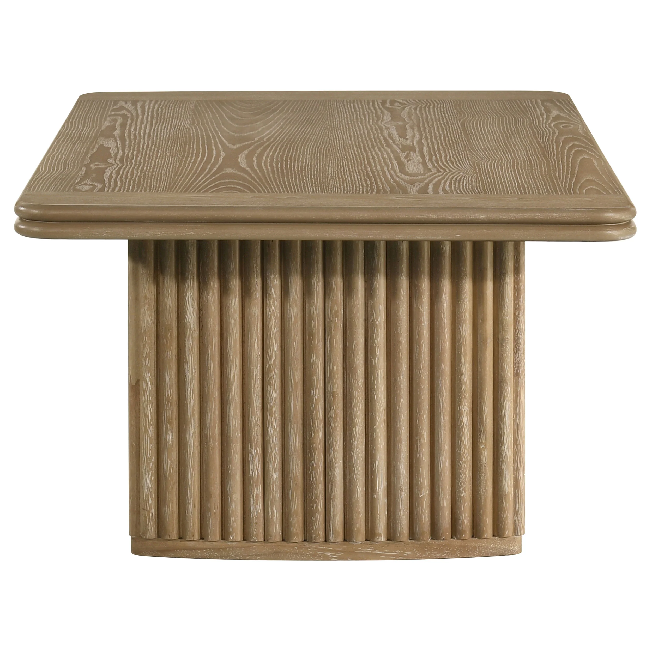 Adina Rectangular Wood Coffee Table, Distressed Light Brown - Image 4
