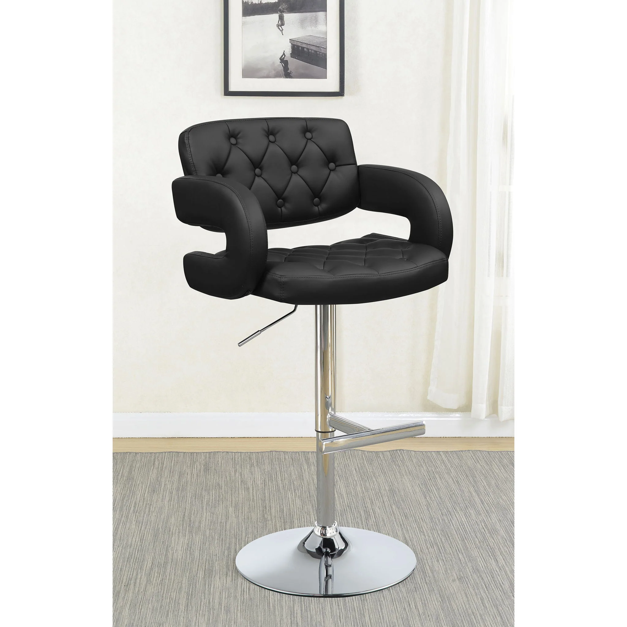 Adjustable Bar Stool With Upholstery - Image 19