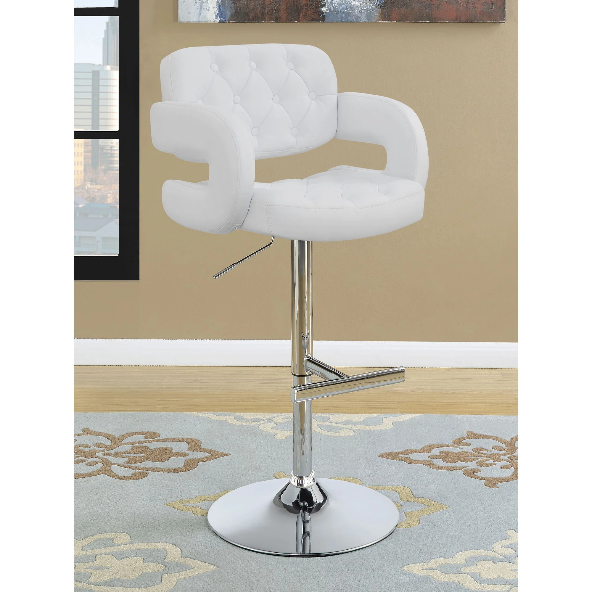 Adjustable Bar Stool With Upholstery - Image 22