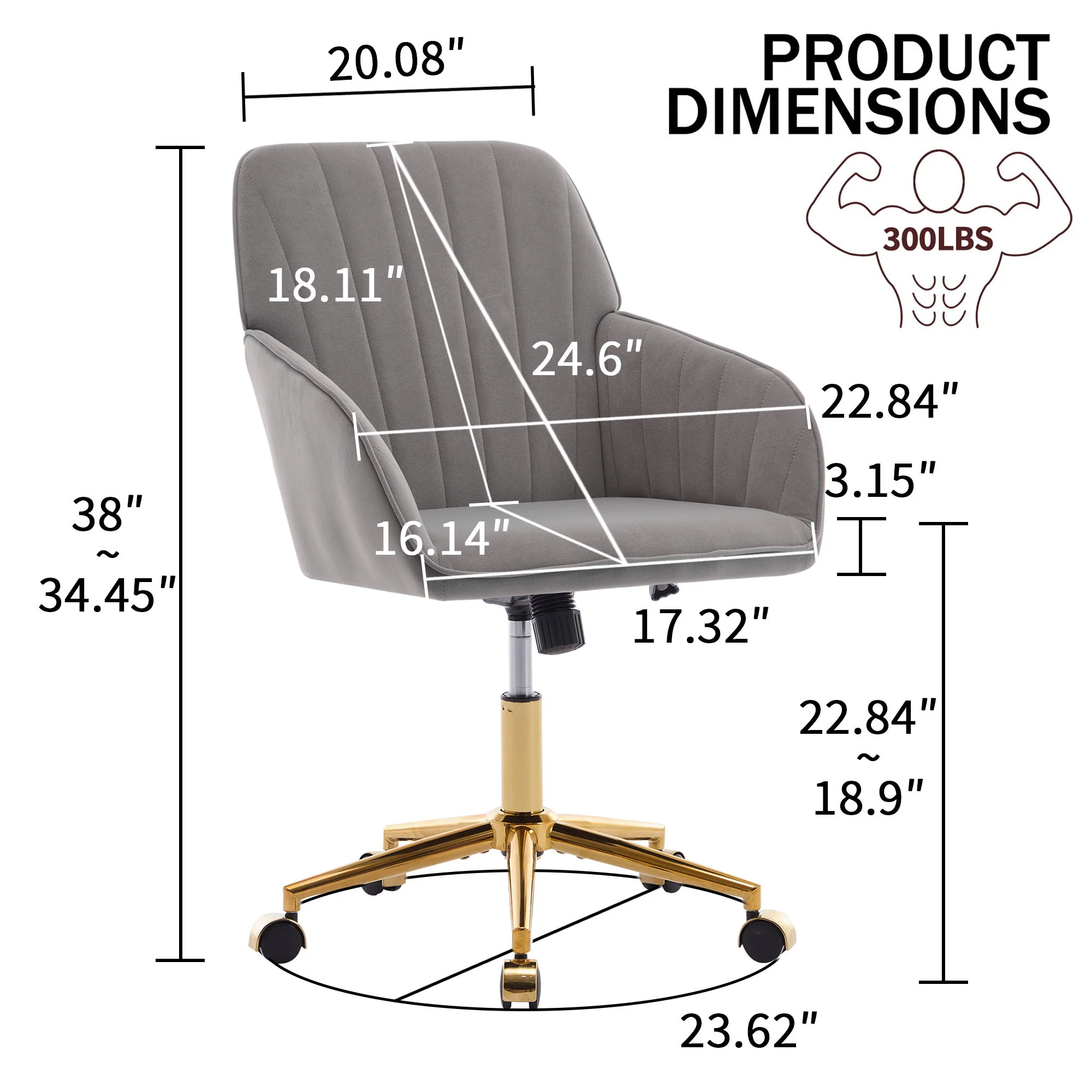 Adjustable Ergonomic Swivel Office Chair - Image 22
