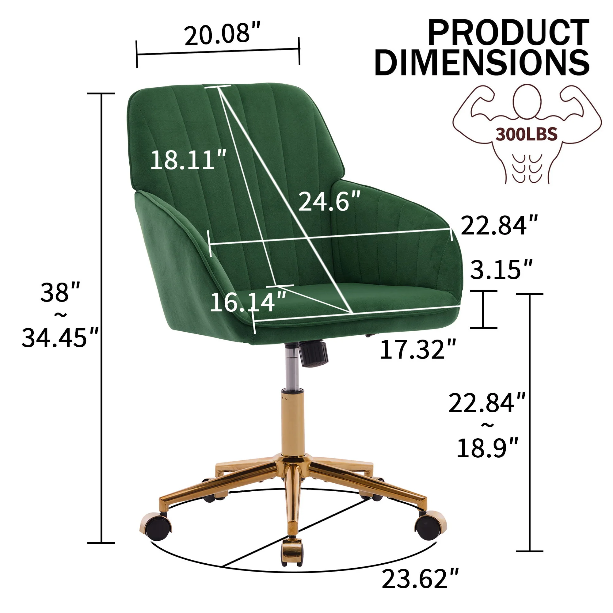 Adjustable Ergonomic Swivel Office Chair - Image 33