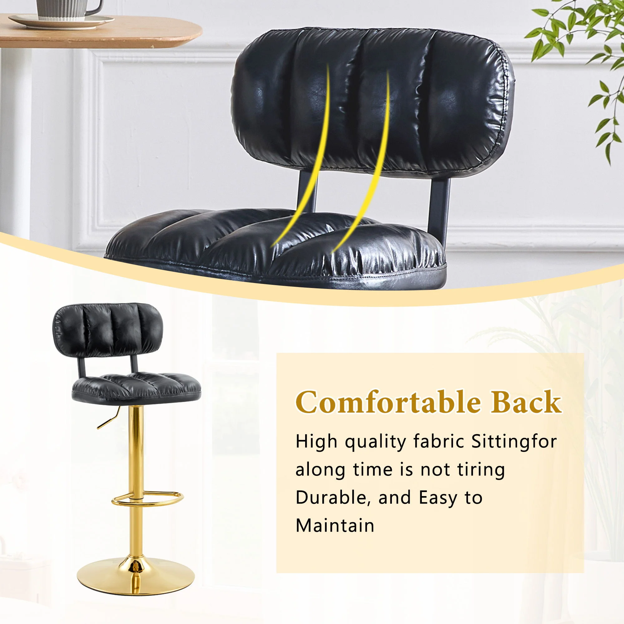 Adjustable Height Bar Stools & Footrest For Kitchen Island (Set of 2) - Image 17