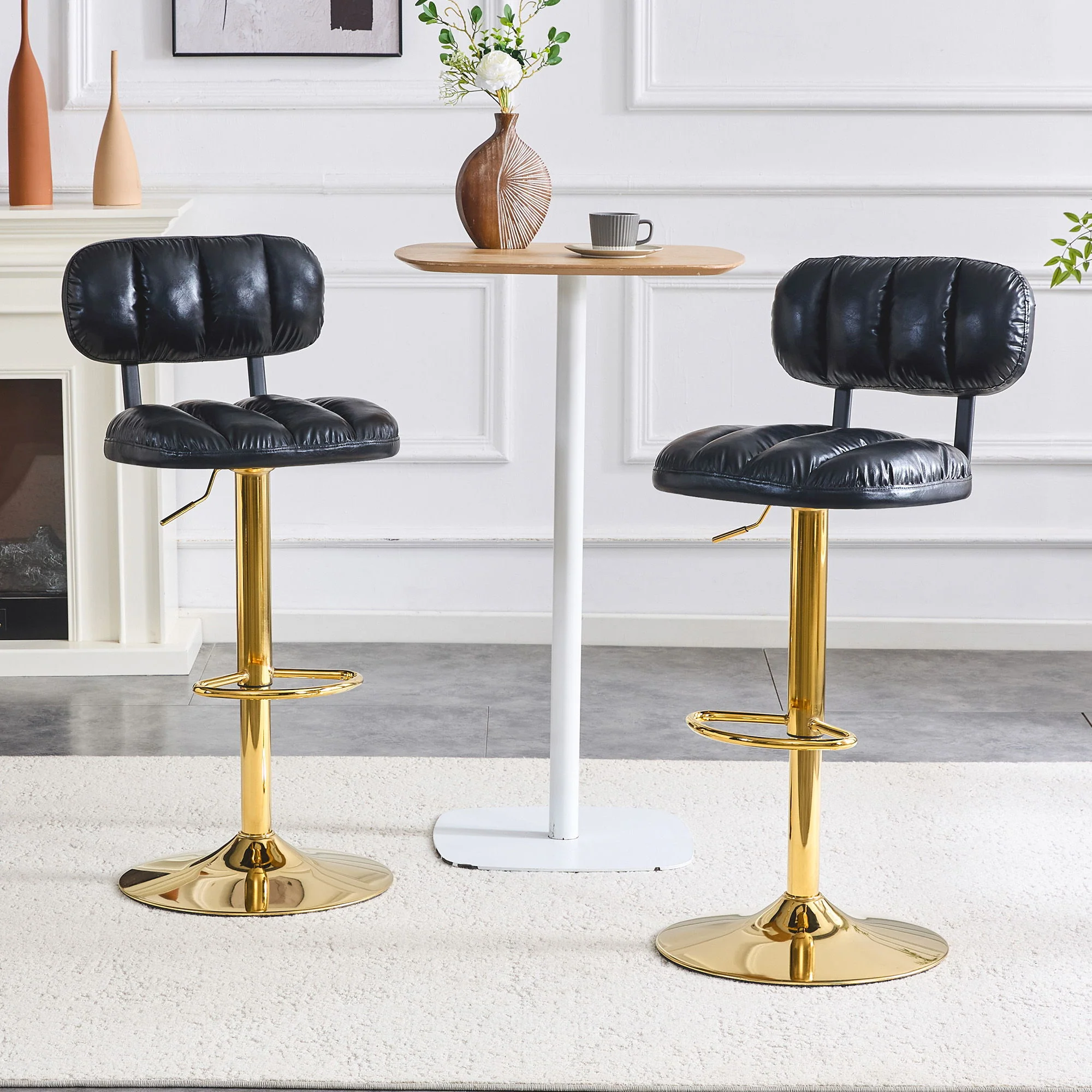 Adjustable Height Bar Stools & Footrest For Kitchen Island (Set of 2) - Image 4
