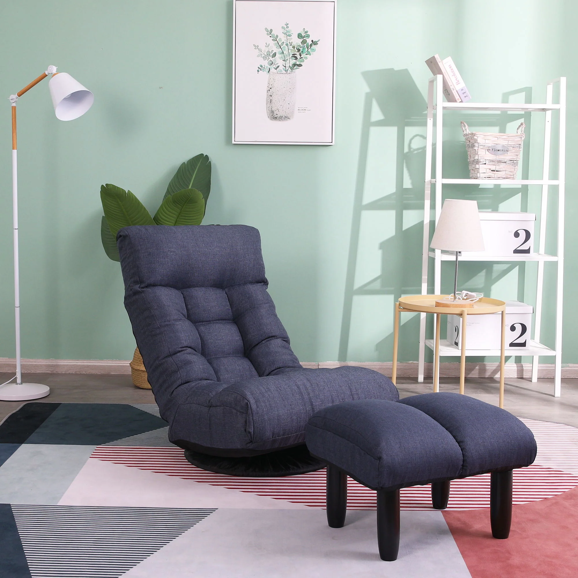 Adjustable Japanese Reclining Floor Chair Sofa With Metal Frame For Living Room - Image 20