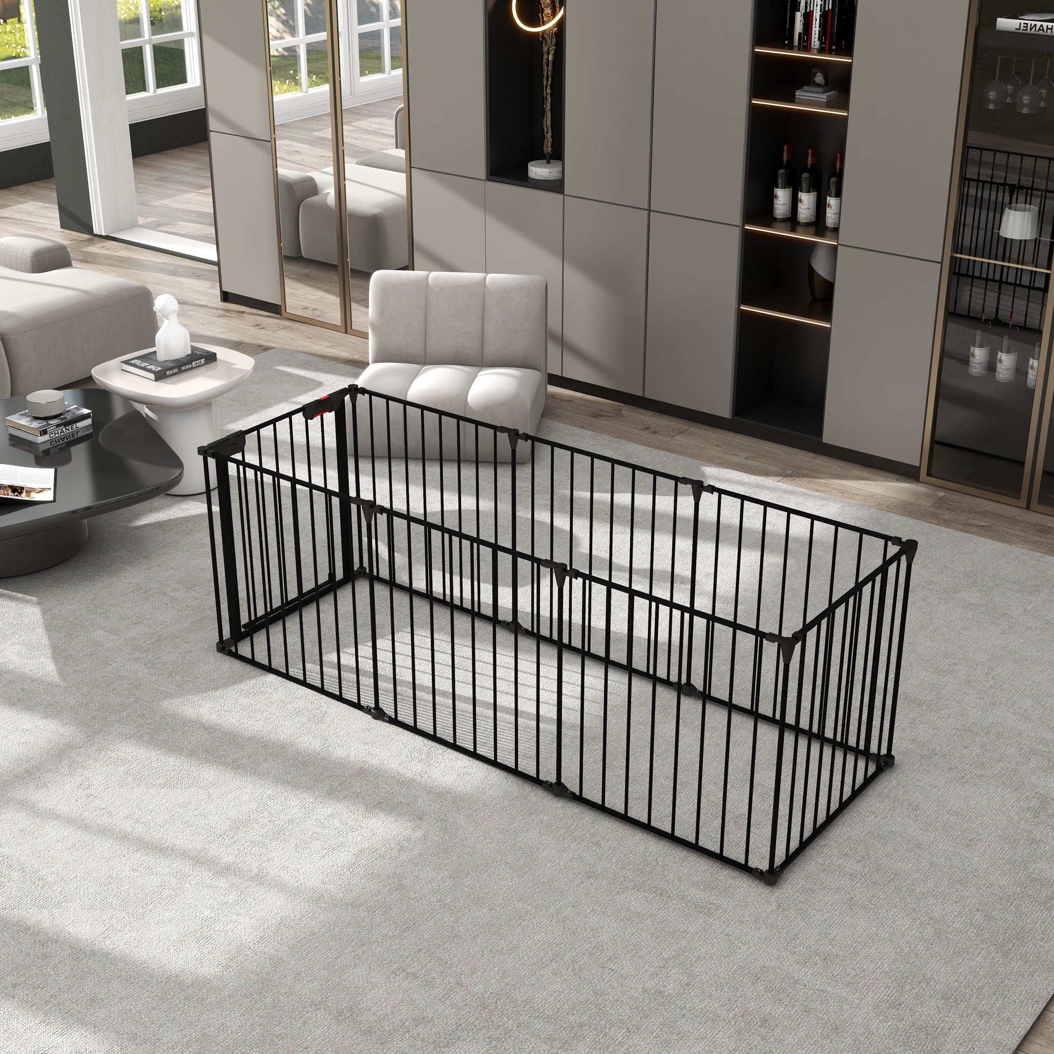 Adjustable Safety Gate Play Yard Metal Doorways Fireplace Fence Christmas Tree Fence Gate For House Stairs Gate Prohibited Area Fence - Image 14