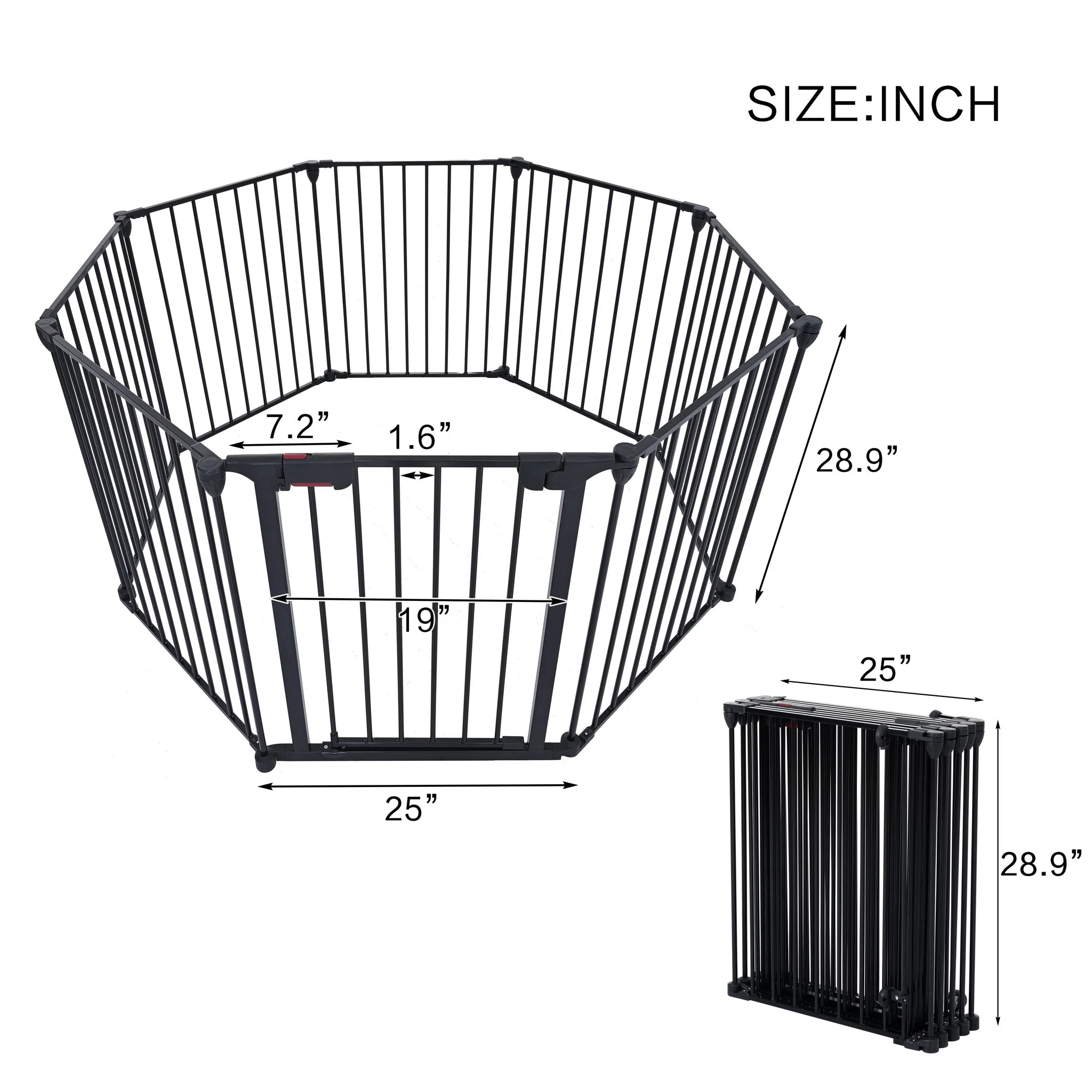 Adjustable Safety Gate Play Yard Metal Doorways Fireplace Fence Christmas Tree Fence Gate For House Stairs Gate Prohibited Area Fence - Image 15