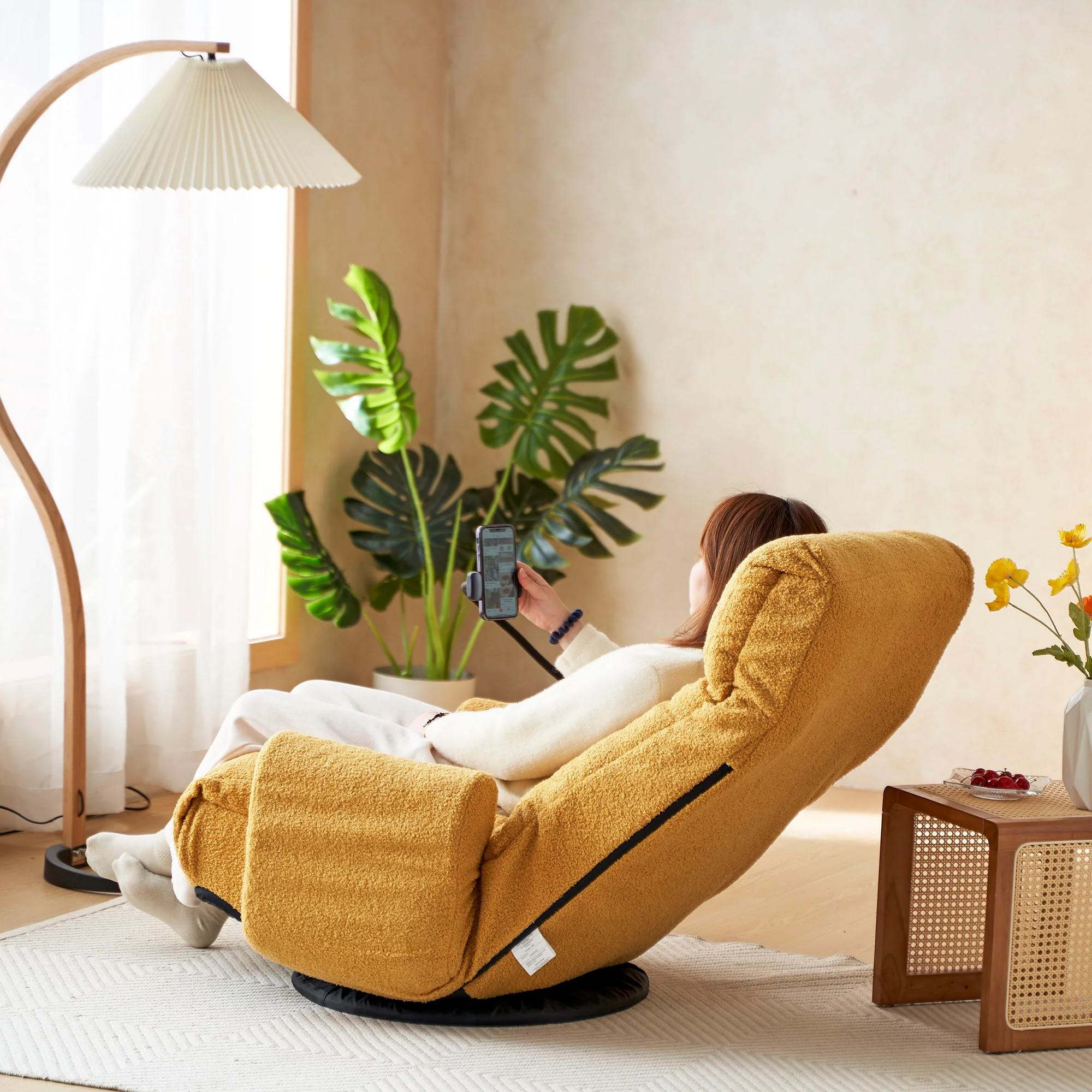 Adjustable Swivel Lounge Chair With 360 Degree Rotating Seat And Headrest Support - Image 29