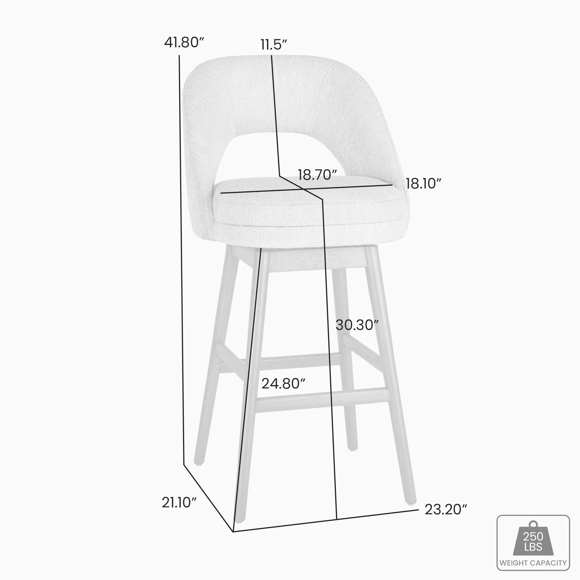 Adrian - Swivel Barstool - Image 7