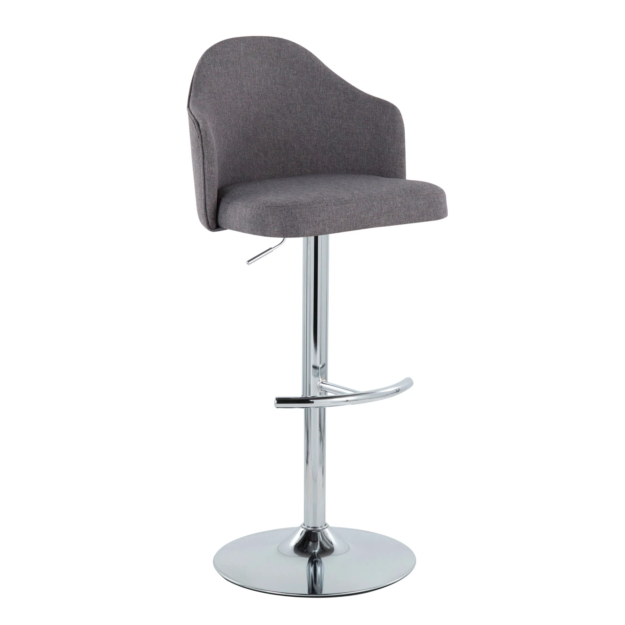 Ahoy - Contemporary Adjustable Barstool With Swivel With Rounded T Footrest (Set of 2) - Image 18