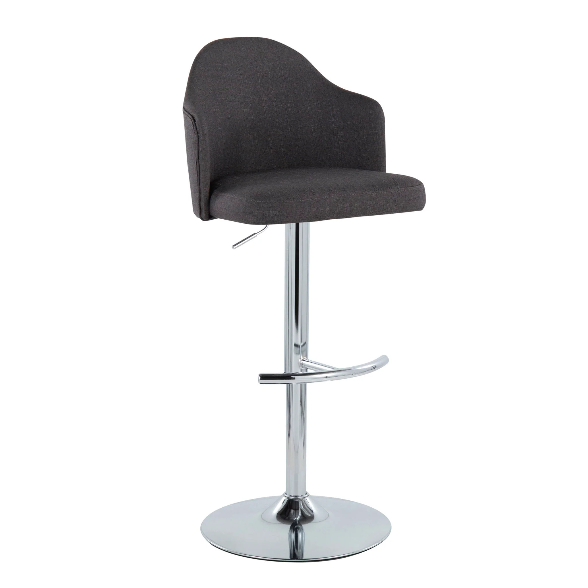 Ahoy - Contemporary Adjustable Barstool With Swivel With Rounded T Footrest (Set of 2) - Image 20