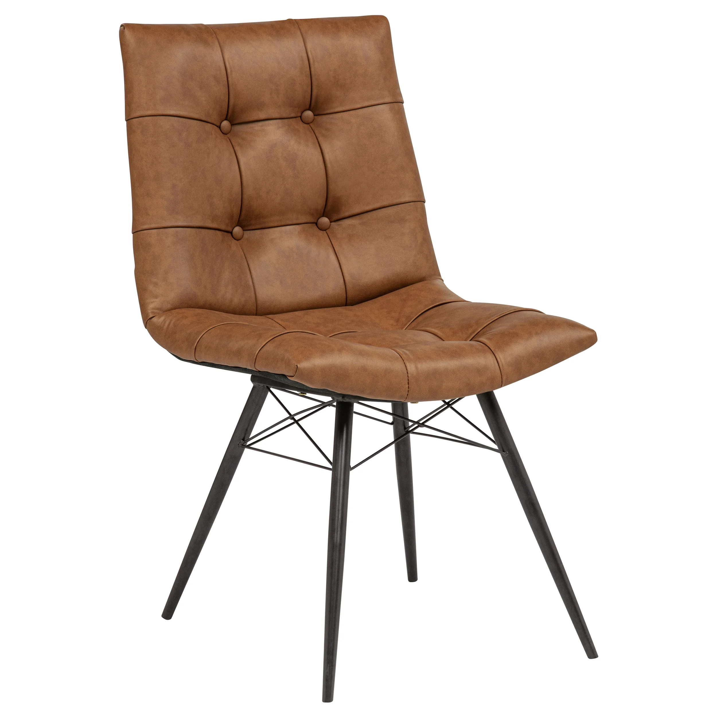 Aiken Faux Leather Dining Side Chair Saddle Brown - Image 3