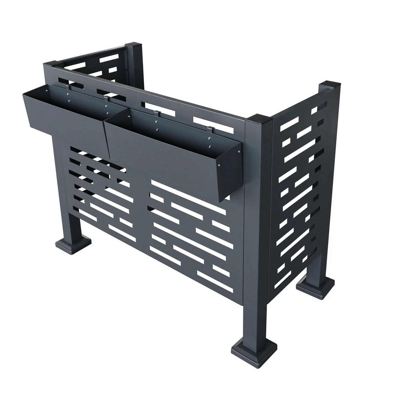 Air Conditioner Fence For Outdoor Units, Metal Privacy Fence Cover, Perfect To Conceal Air Conditioning Units, 3 Fence Panel - Image 3