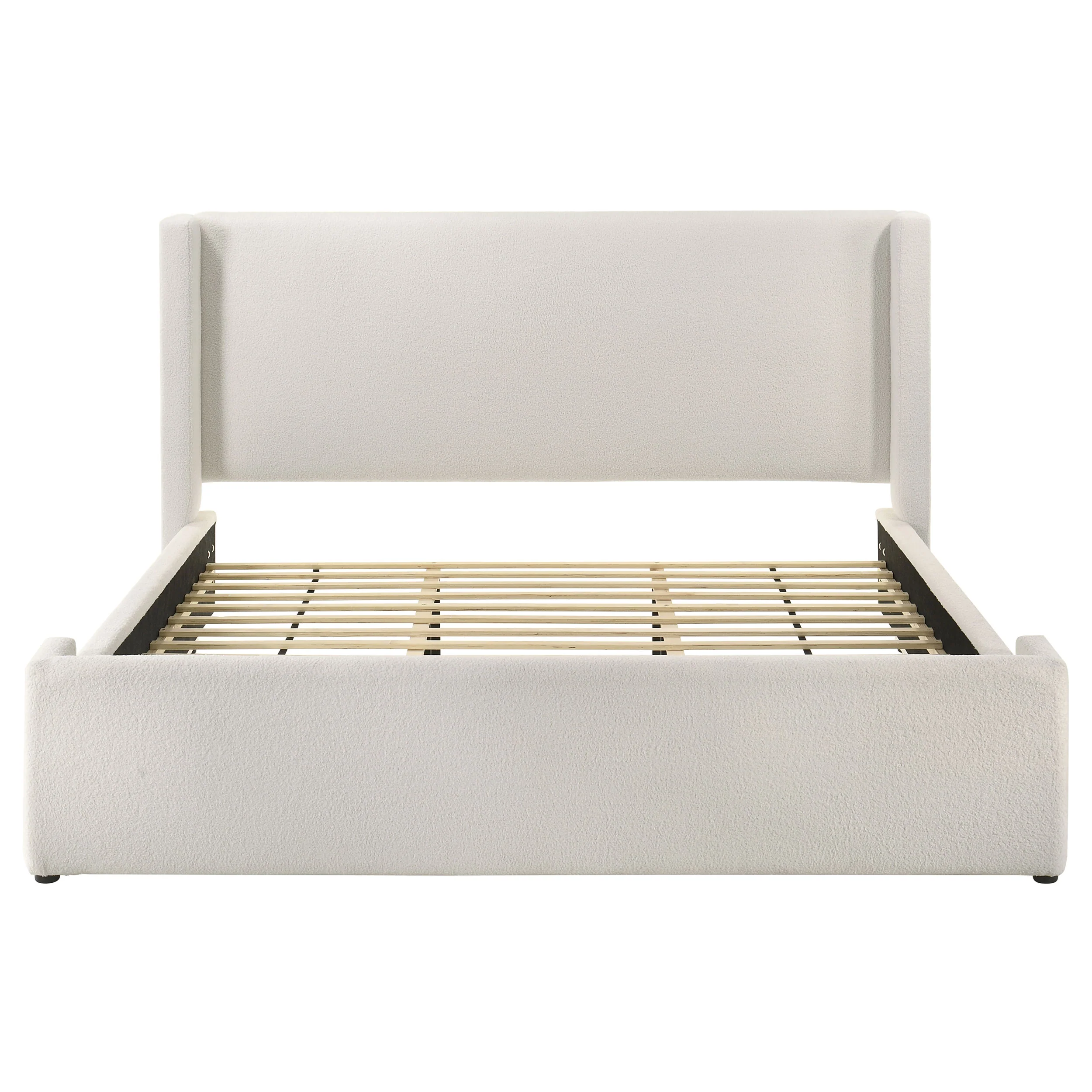 Alamosa Boucle Upholstered Eastern King Platform Bed White - Image 4