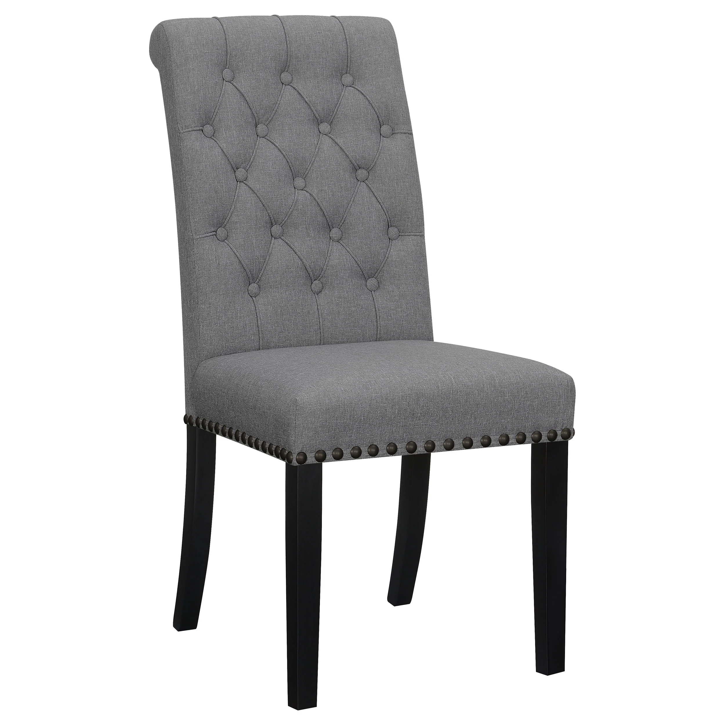 Alana Grey Fabric Upholstered Dining Side Chair Set of 2 - Image 4