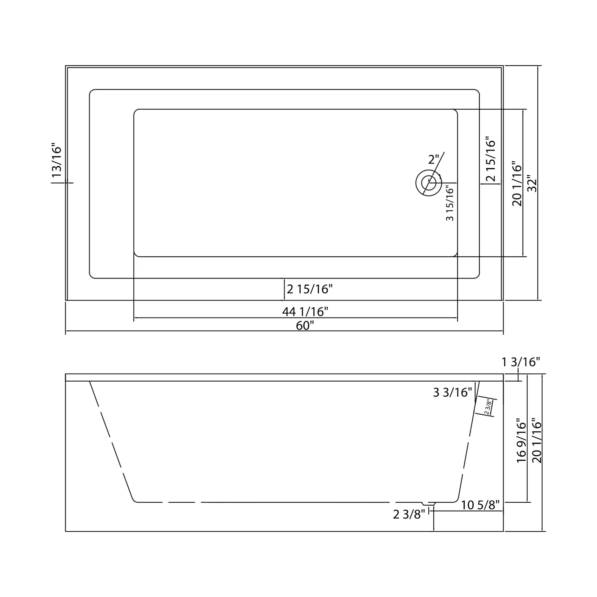 Alcove Soaking Bathtub With Skirt - Back - To - Wall Design - Glossy White - Image 5