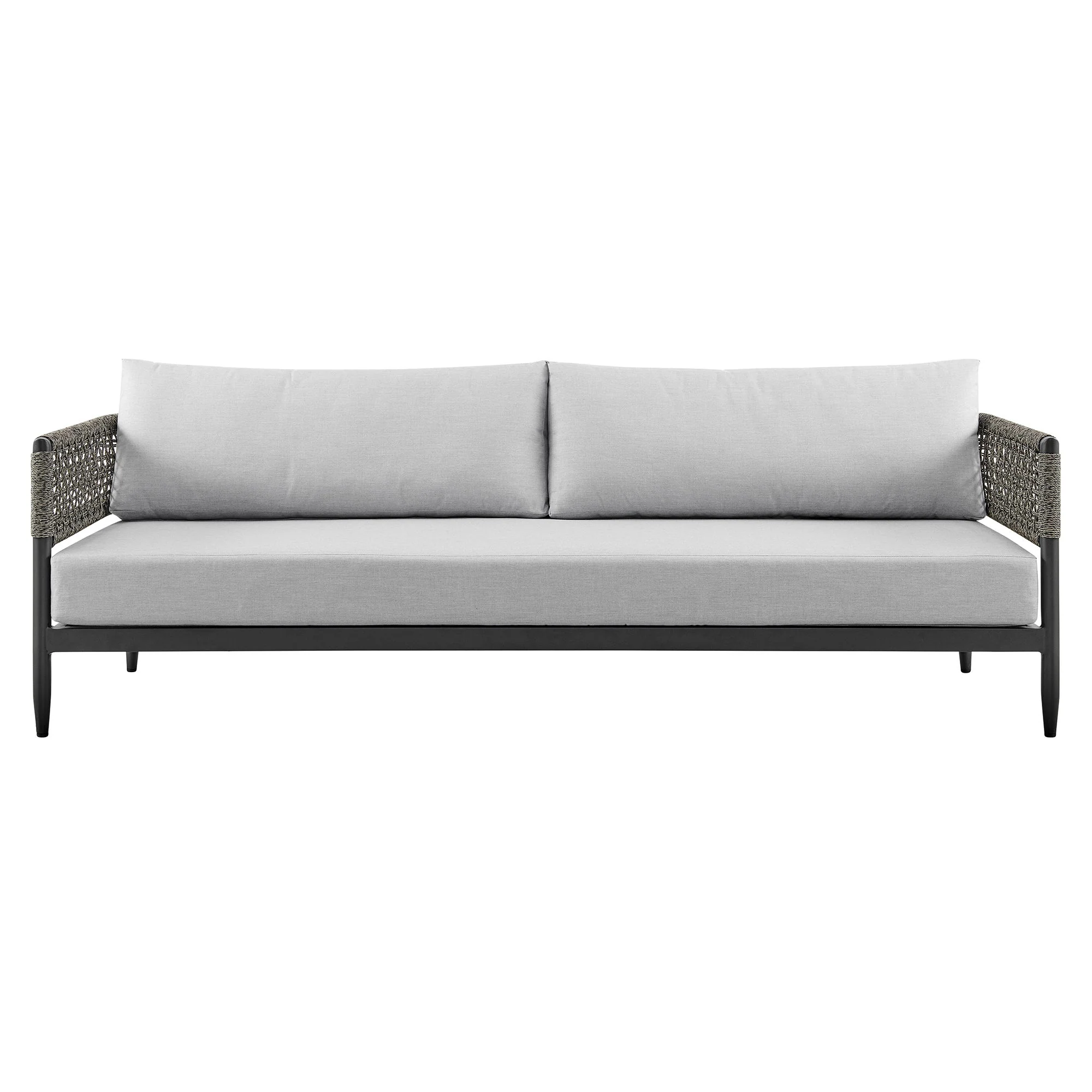 Alegria - Aluminum And Rope Outdoor Sofa - Black / Gray - Image 5