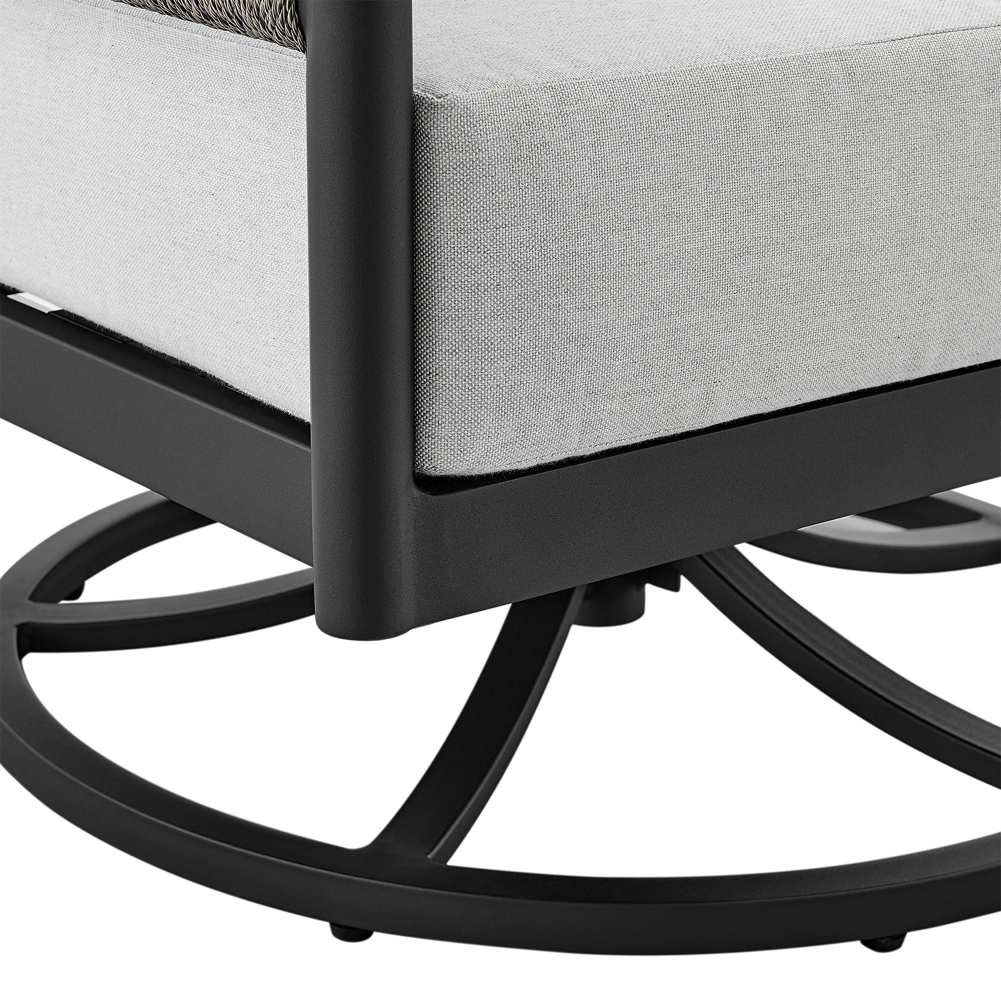 Alegria And Menorca - 3 Piece Patio Outdoor Swivel Seating Set With Cushions - Black / Gray - Image 2