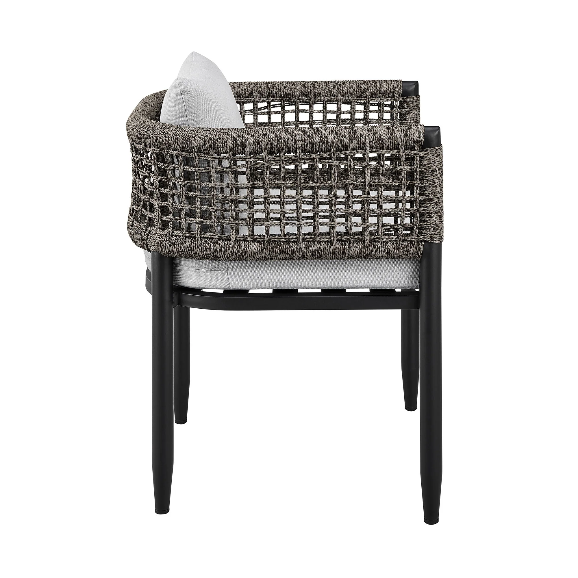 Alegria - Outdoor Patio 7-Piece Dining Table Set In Aluminum With Gray Rope And Cushions - Image 7