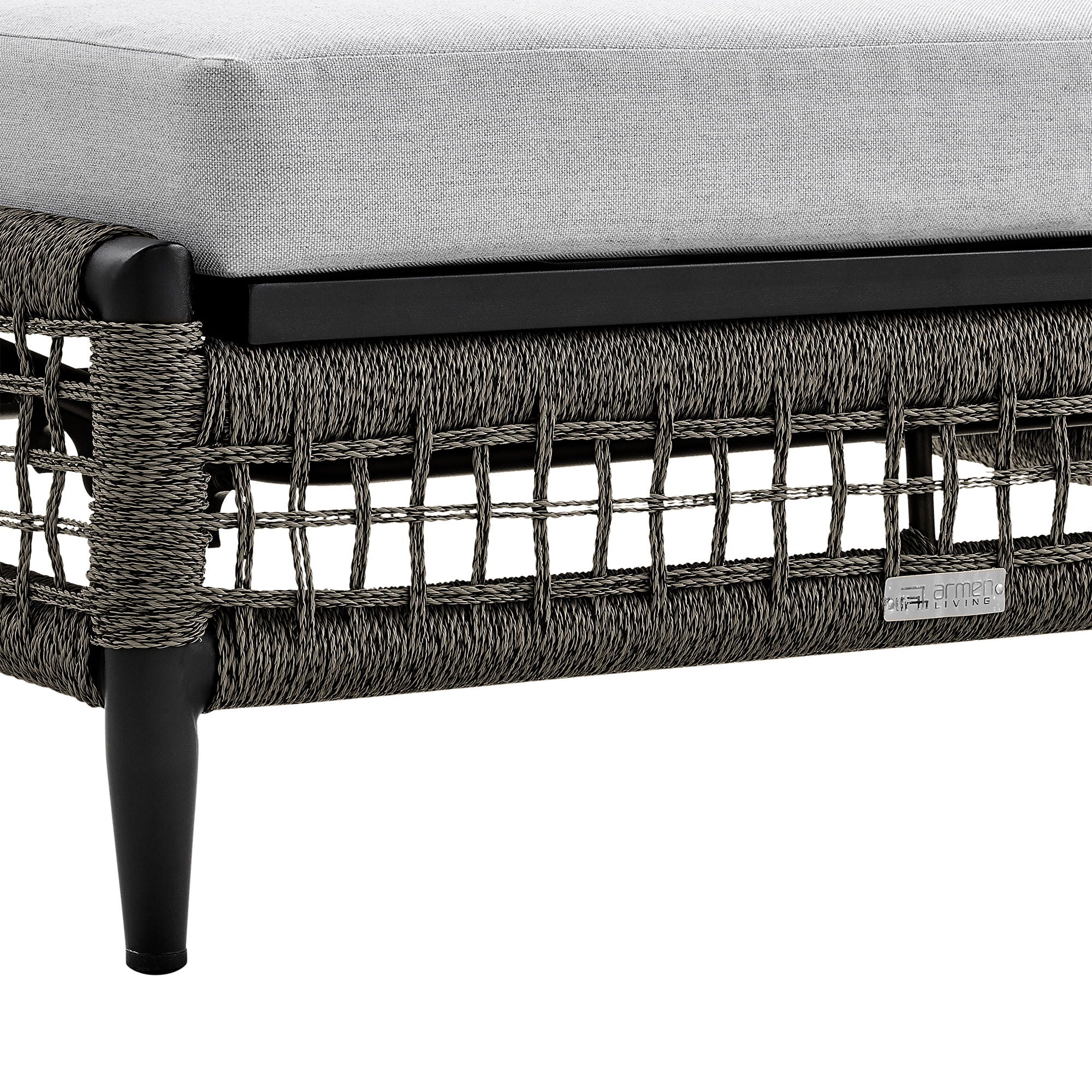 Alegria - Outdoor Patio Adjustable Chaise Lounge Chair In Aluminum With Gray Rope And Cushions - Image 4