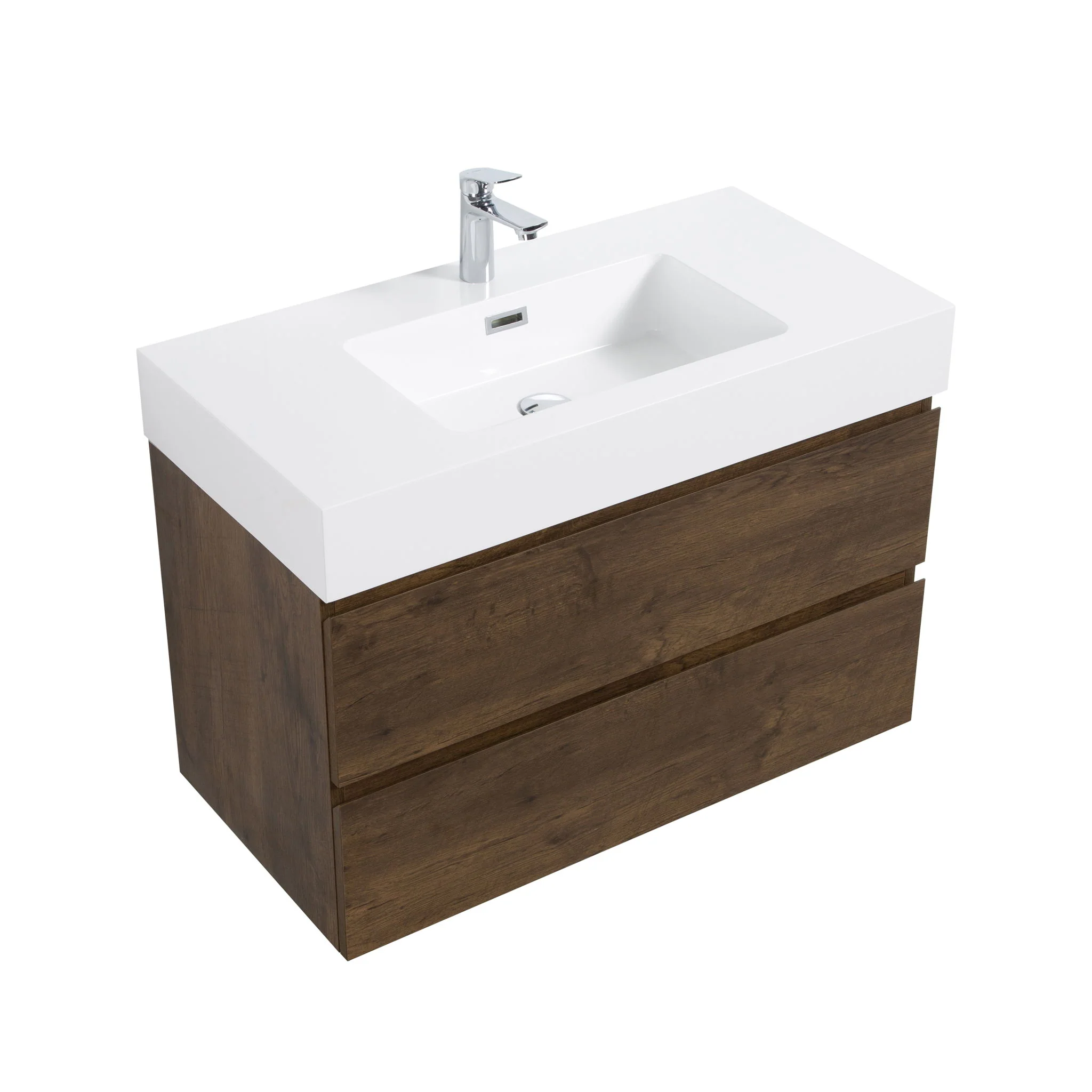 Alice - Bathroom Vanity Wall Mounted With Sink, Large Storage Floating Bathroom Vanity For Modern Bathroom, One-Piece Sink Basin Without Drain And Faucet - Image 36