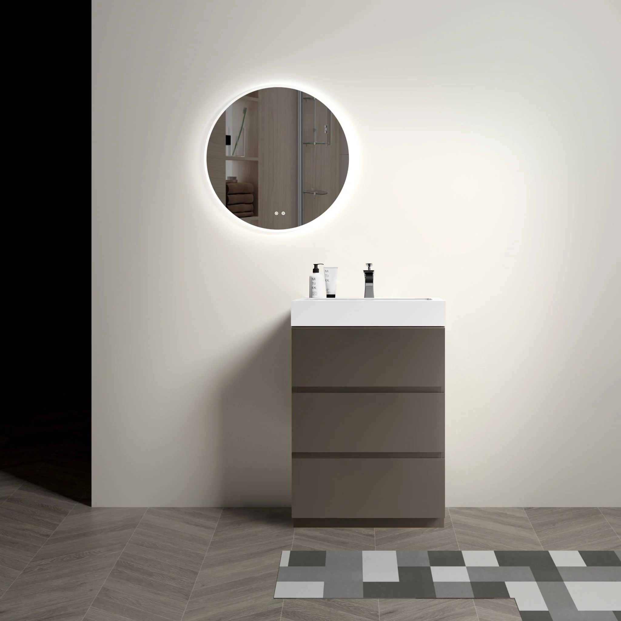 Alice - Bathroom Vanity With Sink, Large Storage Freestanding Bathroom Vanity For Modern Bathroom, One-Piece Sink Basin Without Drain And Faucet - Image 22