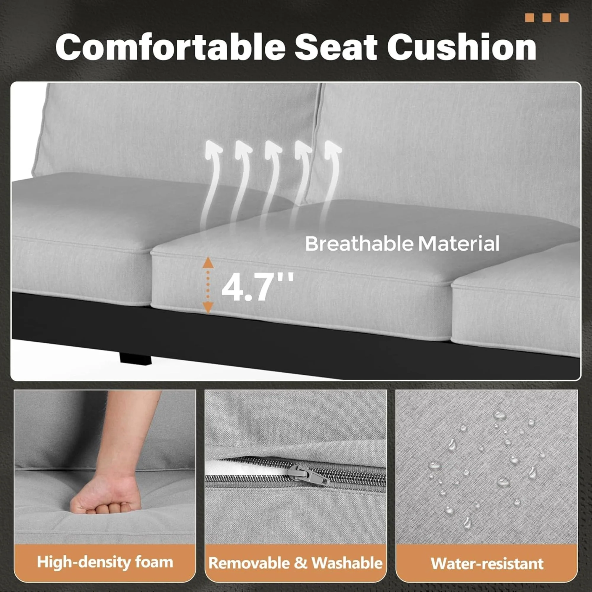 All-Weather Ergonomic Patio Armchairs With Thick Cushions (Set of 2) - Image 8