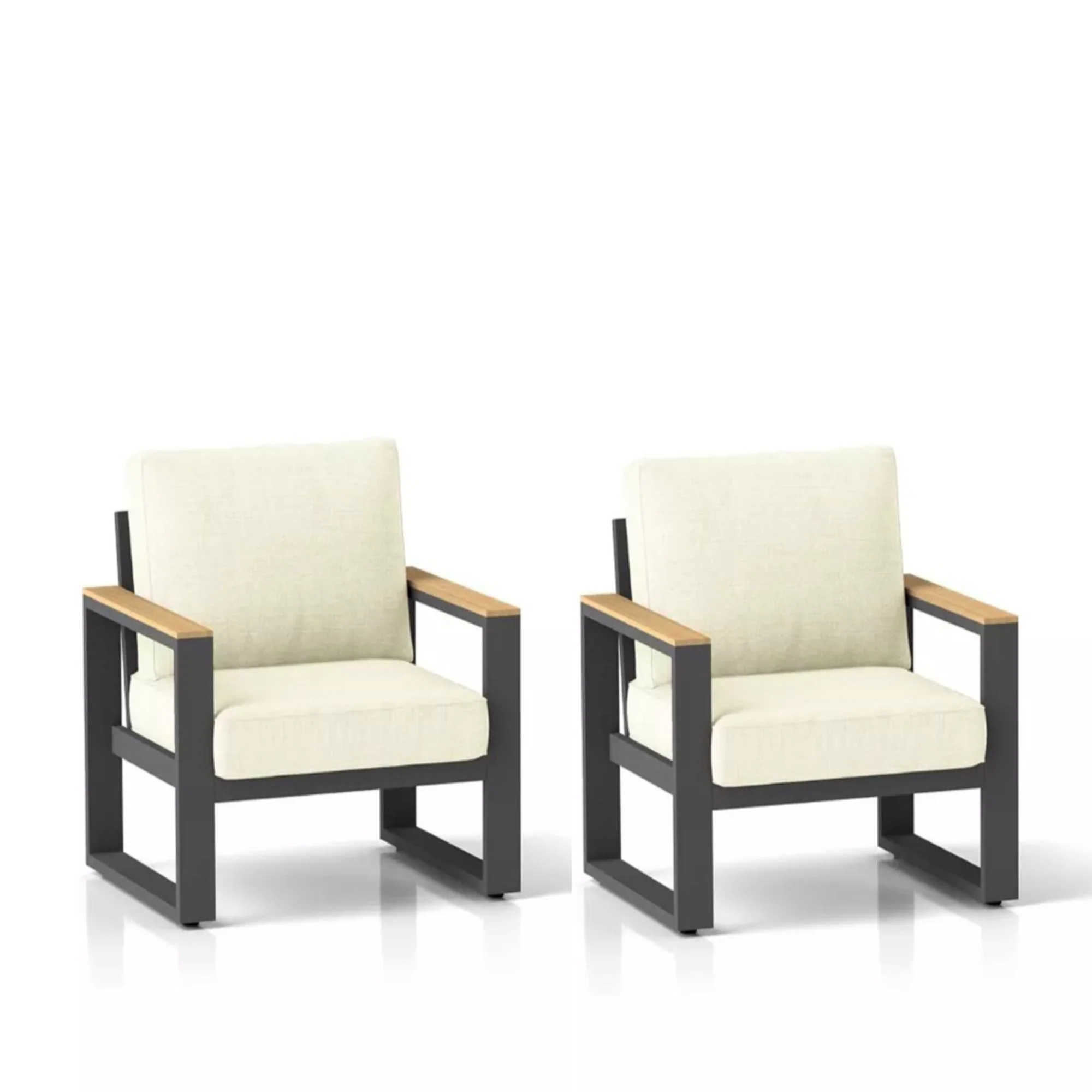 All-Weather Patio Armchairs With Thick Cushions (Set of 2) - Image 15