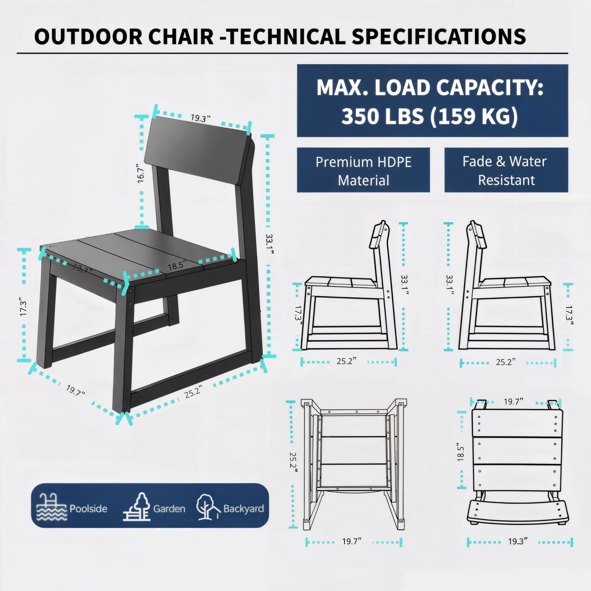All Weather Patio Dining Chairs (Set of 2) - Image 10