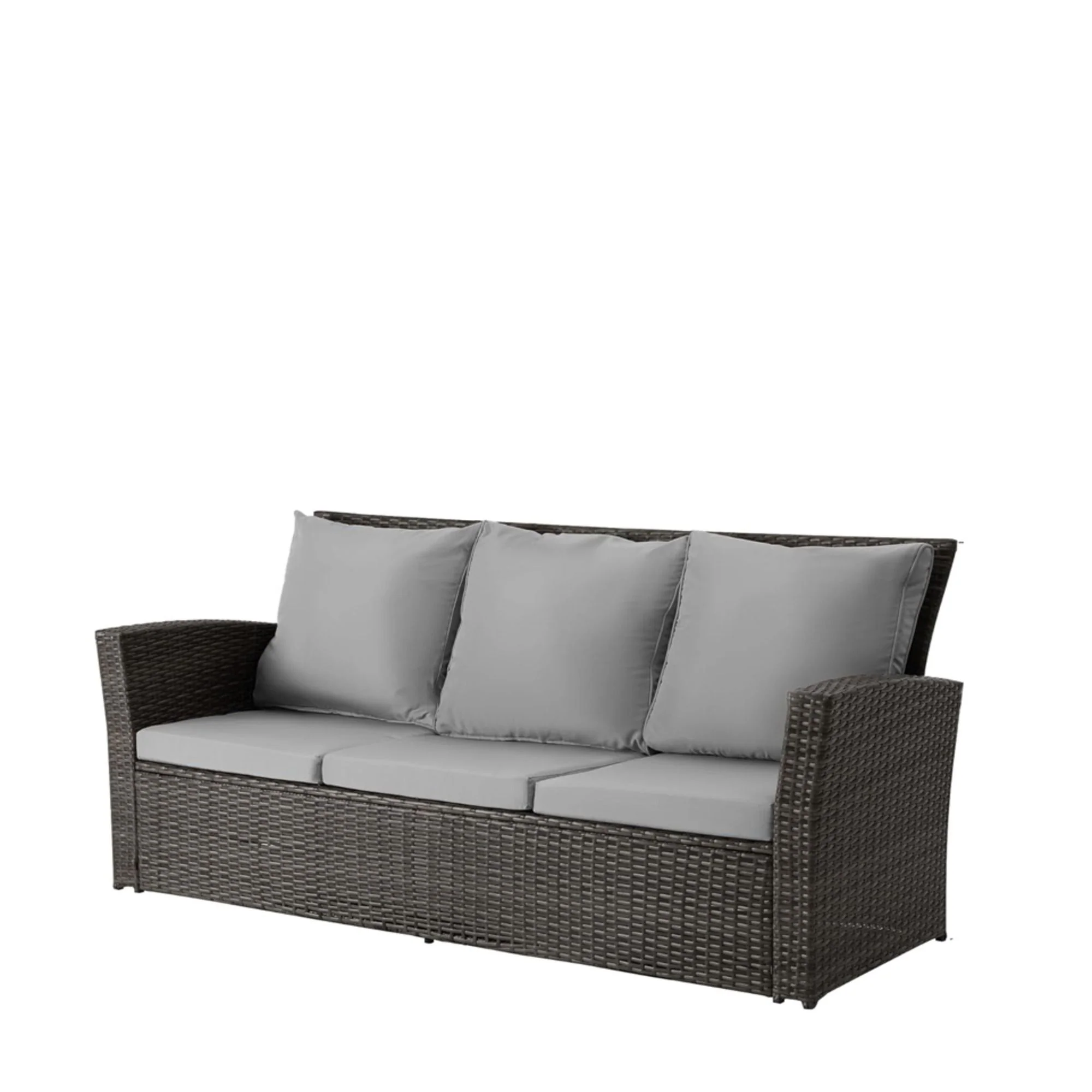 All-Weather Wicker 3 Seat Patio Sofa With Thick Cushions - Image 13