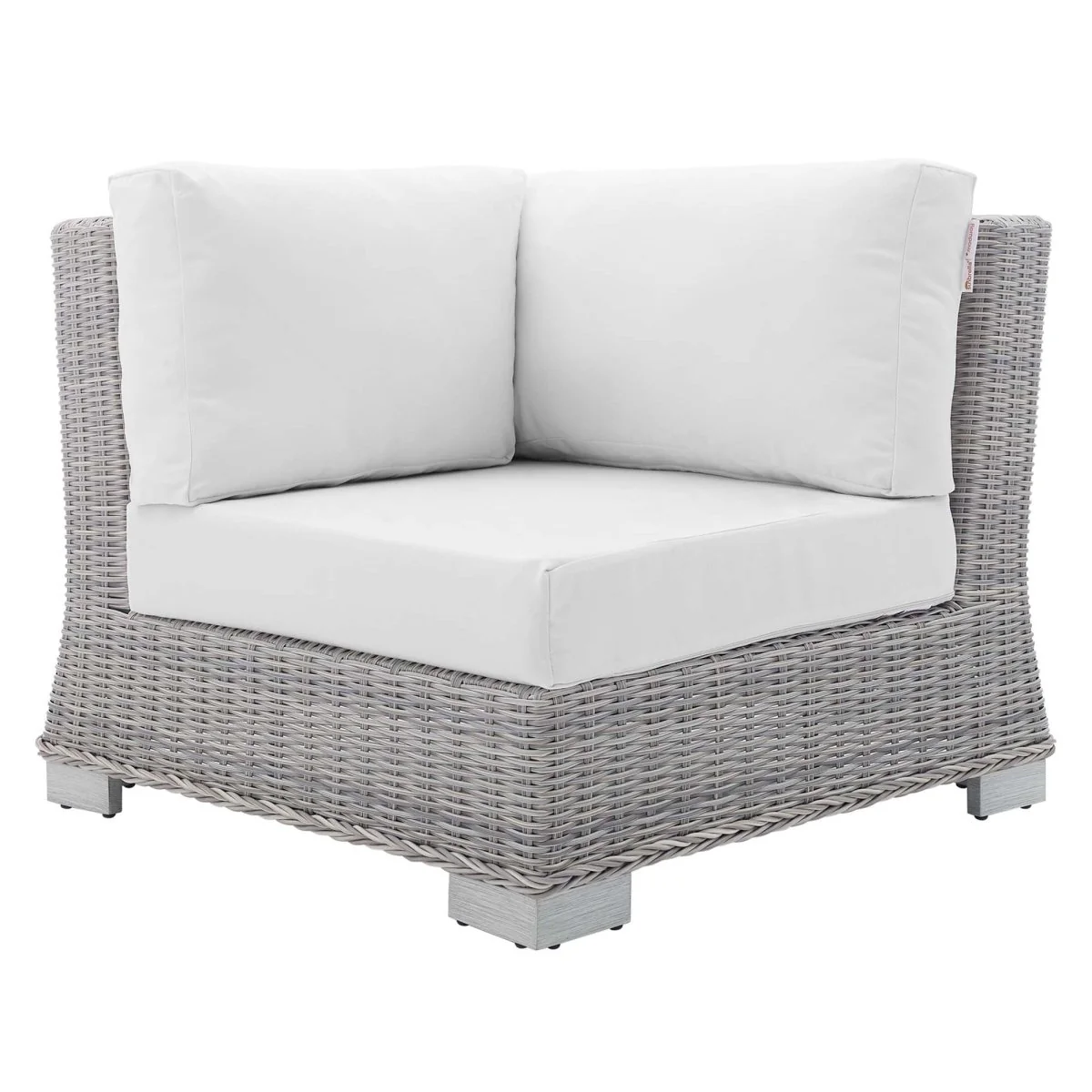 All-Weather Wicker Corner Outdoor Chair with Sunbrella Cushions for Patio Seating - Image 19