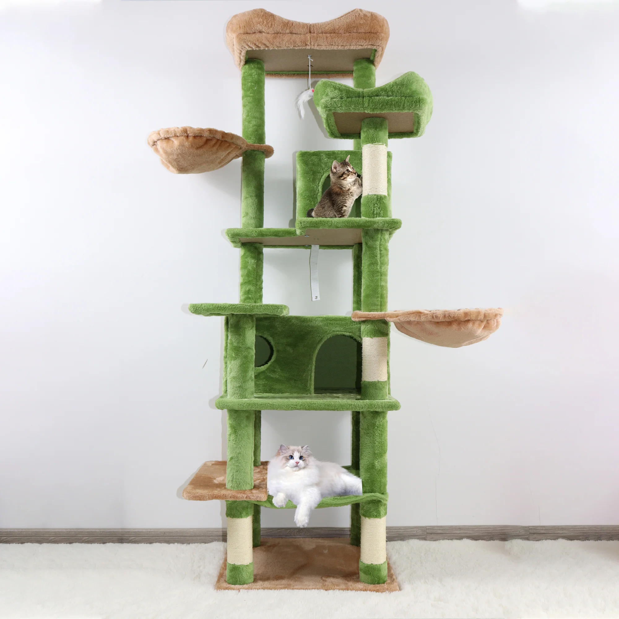 Altair 68" Multi-Level Cat Tree with Hammock and Removable Cushions - Image 11