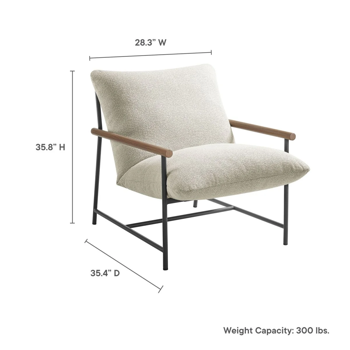 Aluminum and Boucle Sling Outdoor Lounge Chair for Patio, Deck and Poolside Seating - Image 3