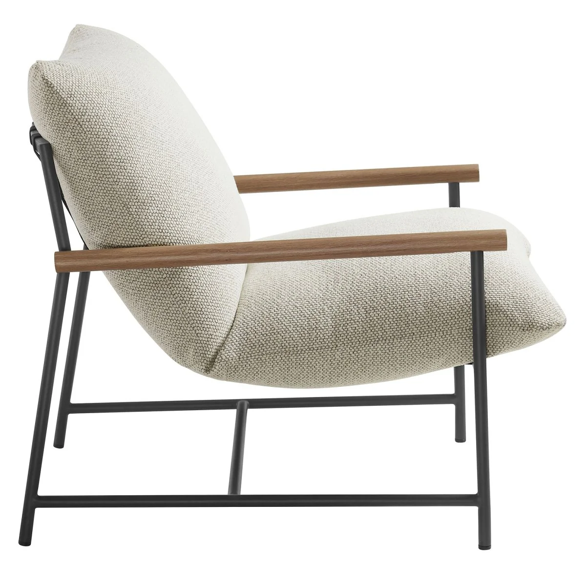 Aluminum and Boucle Sling Outdoor Lounge Chair for Patio, Deck and Poolside Seating - Image 5